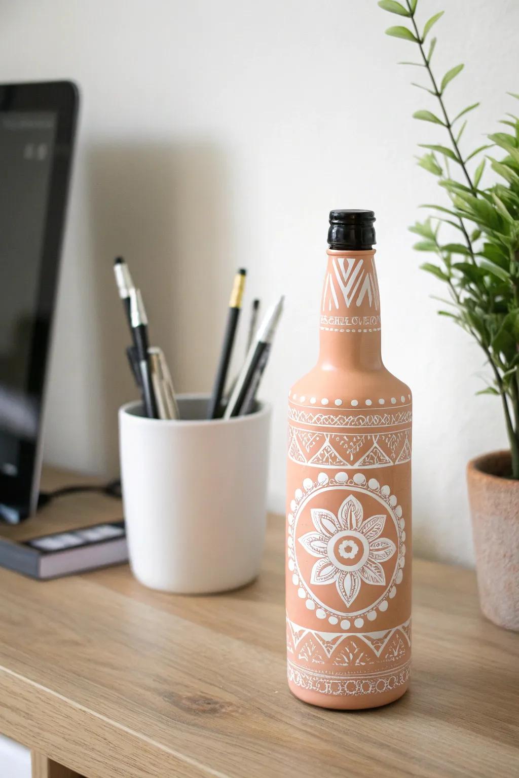 Elevate your workspace with this chic Scandinavian-inspired mini bottle pen holder!