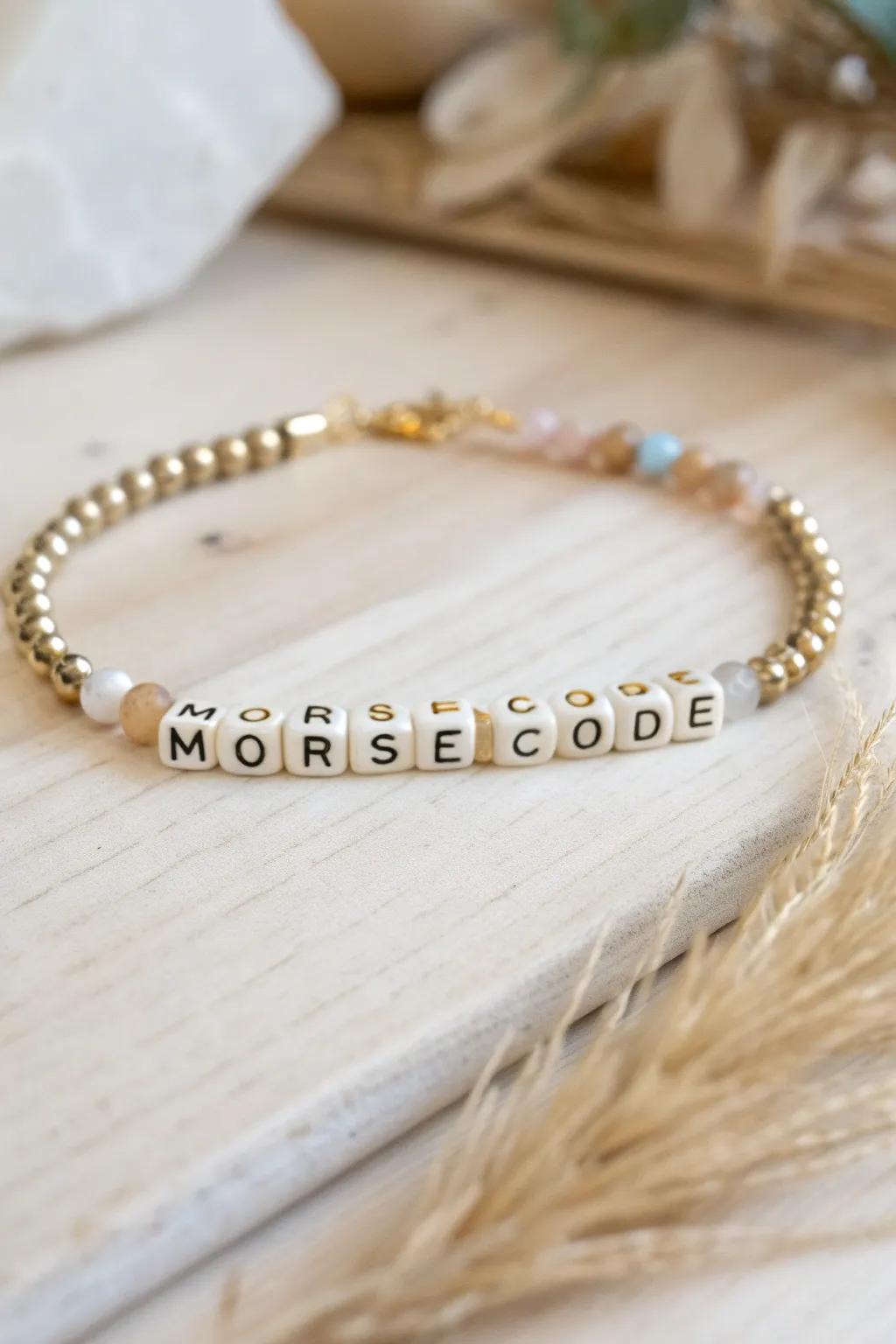 Wear your cosmic identity with a touch of elegance: Morse code bracelet with your zodiac sign.