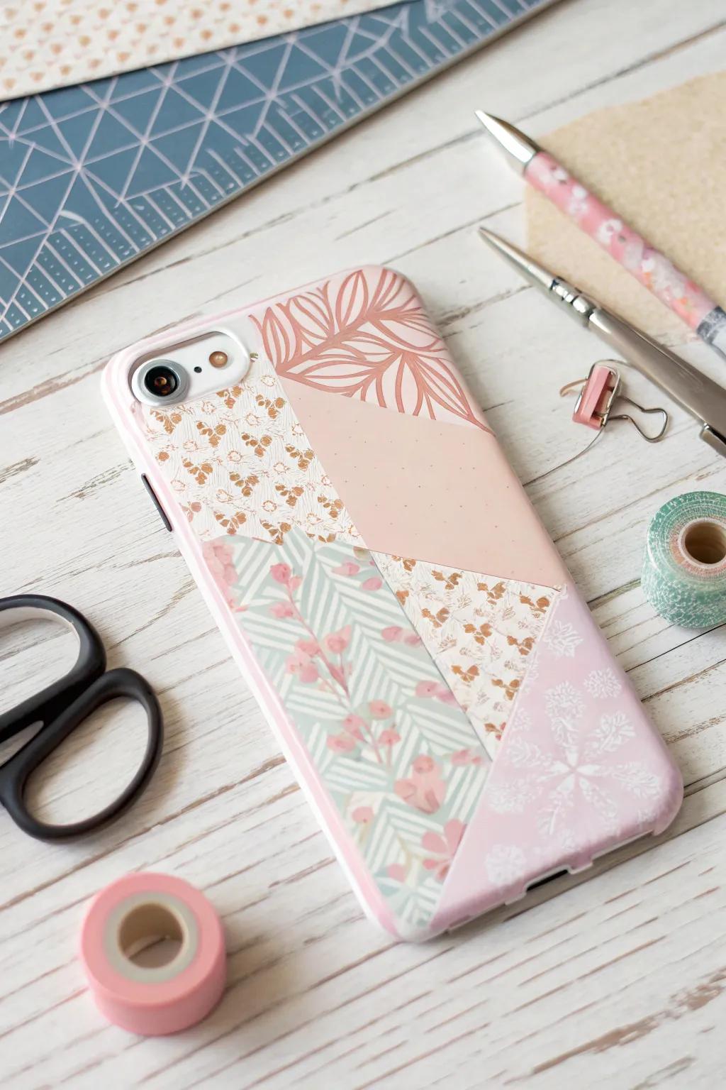 Elevate your phone's style with a touch of craft: unique scrapbook paper designs for a fresh look.