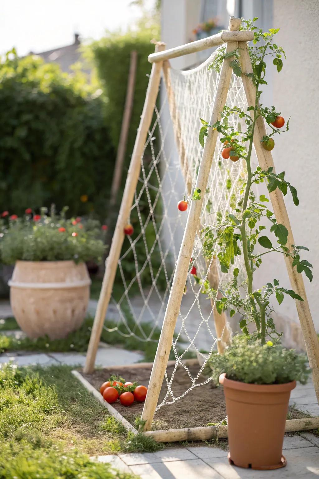 Embrace simplicity with this elegant garden netting trellis, where Scandinavian minimalism meets Boho charm.