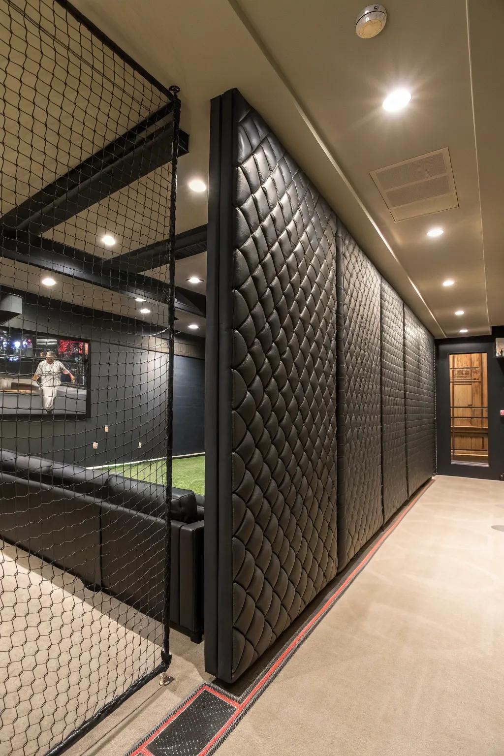 Elevate your game and keep the peace with expertly crafted soundproofing panels for your basement batting cage.