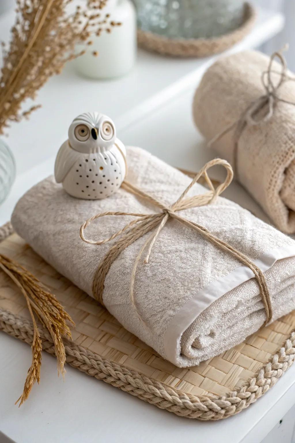 Add a touch of whimsy to your gift with a charming ceramic owl — a delightful surprise that will be the talk of the party!