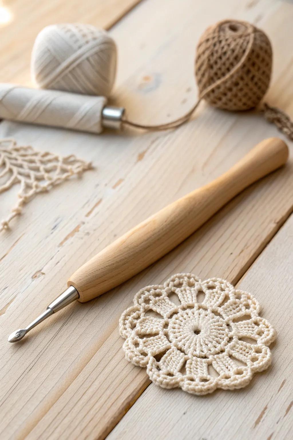 Elevate your crafting experience with this beautiful ergonomic crochet hook, where form meets function seamlessly.