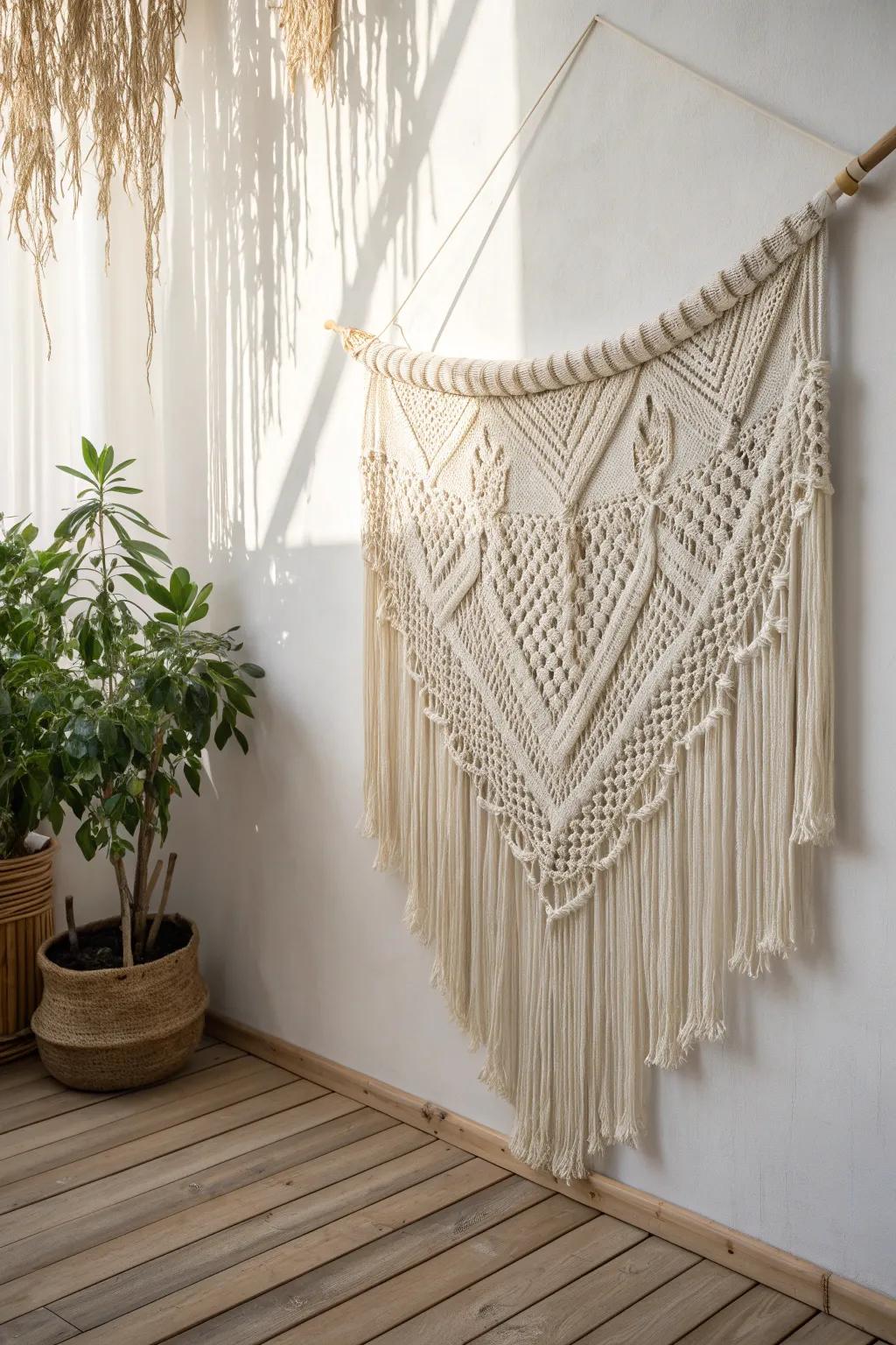 Elevate your DIY photo shoots with the enchanting charm of a macramé backdrop.