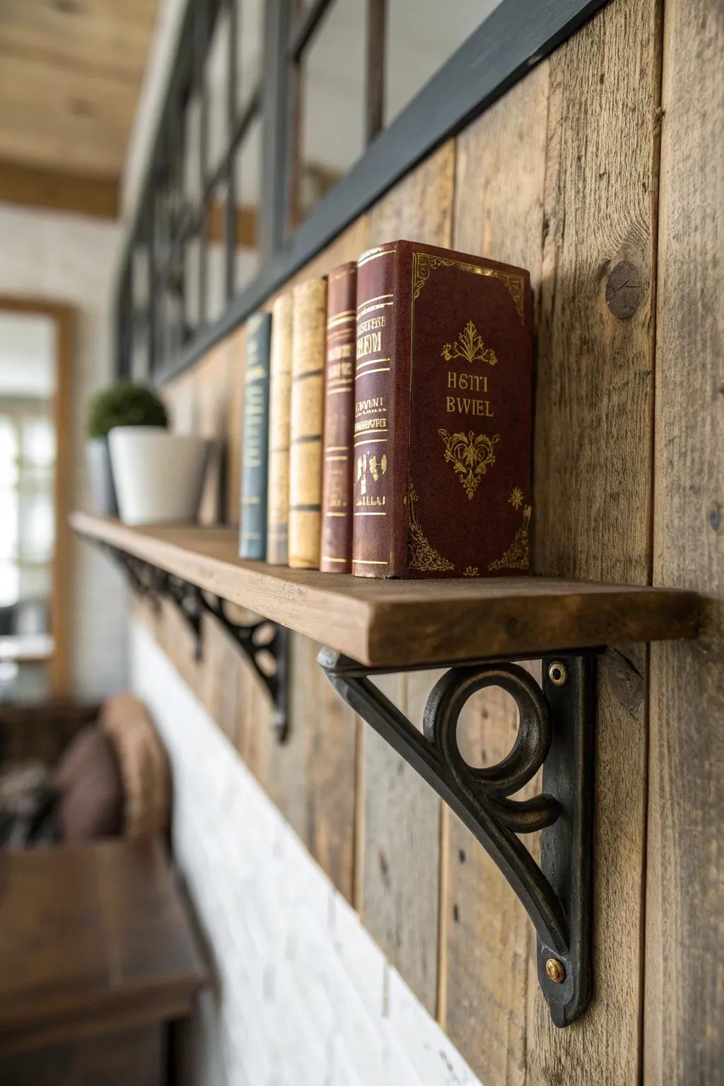 Transform your space with vintage book brackets – a perfect blend of literature and style.