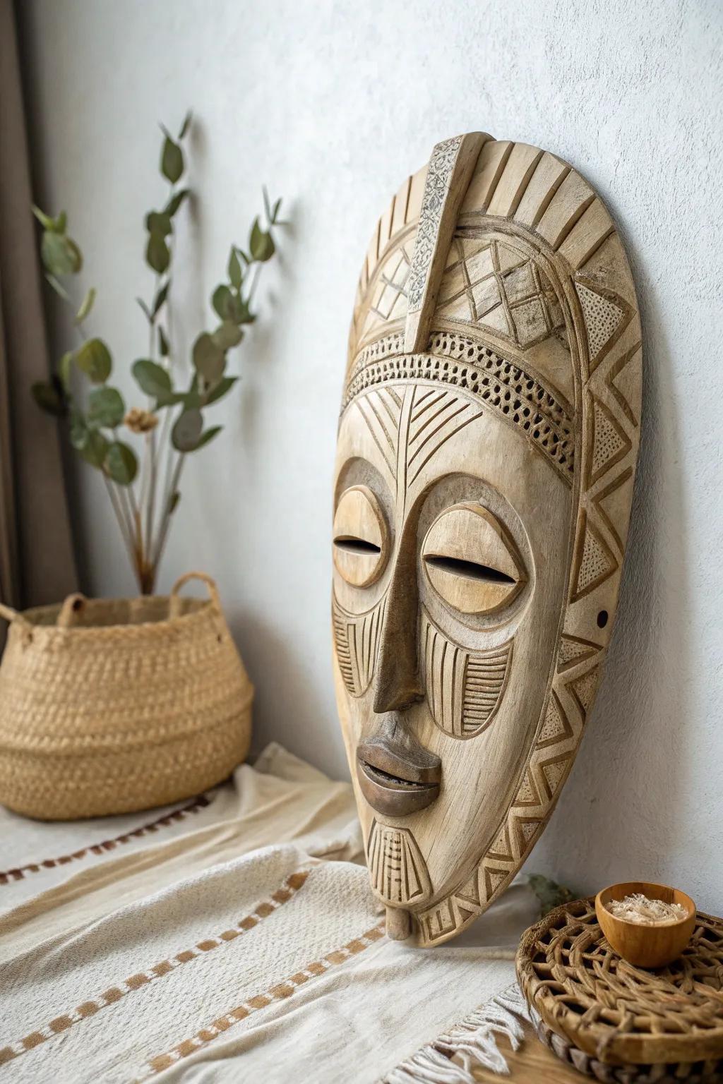 Unveil the art of play with this interactive African mask, where craftsmanship meets creativity. Perfect for adding a touch of charm to your minimalist decor!