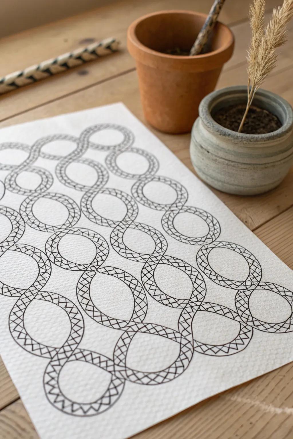 Endless creativity captured in delicate infinity loops, where simplicity meets artistry.