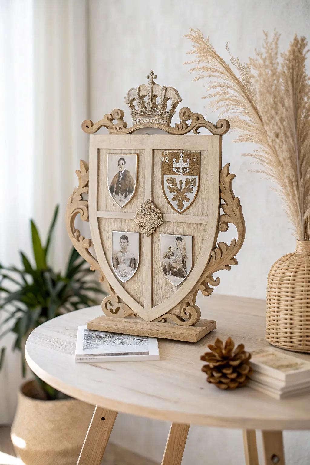 Capture your family's essence with a crest that tells your story through cherished photos.