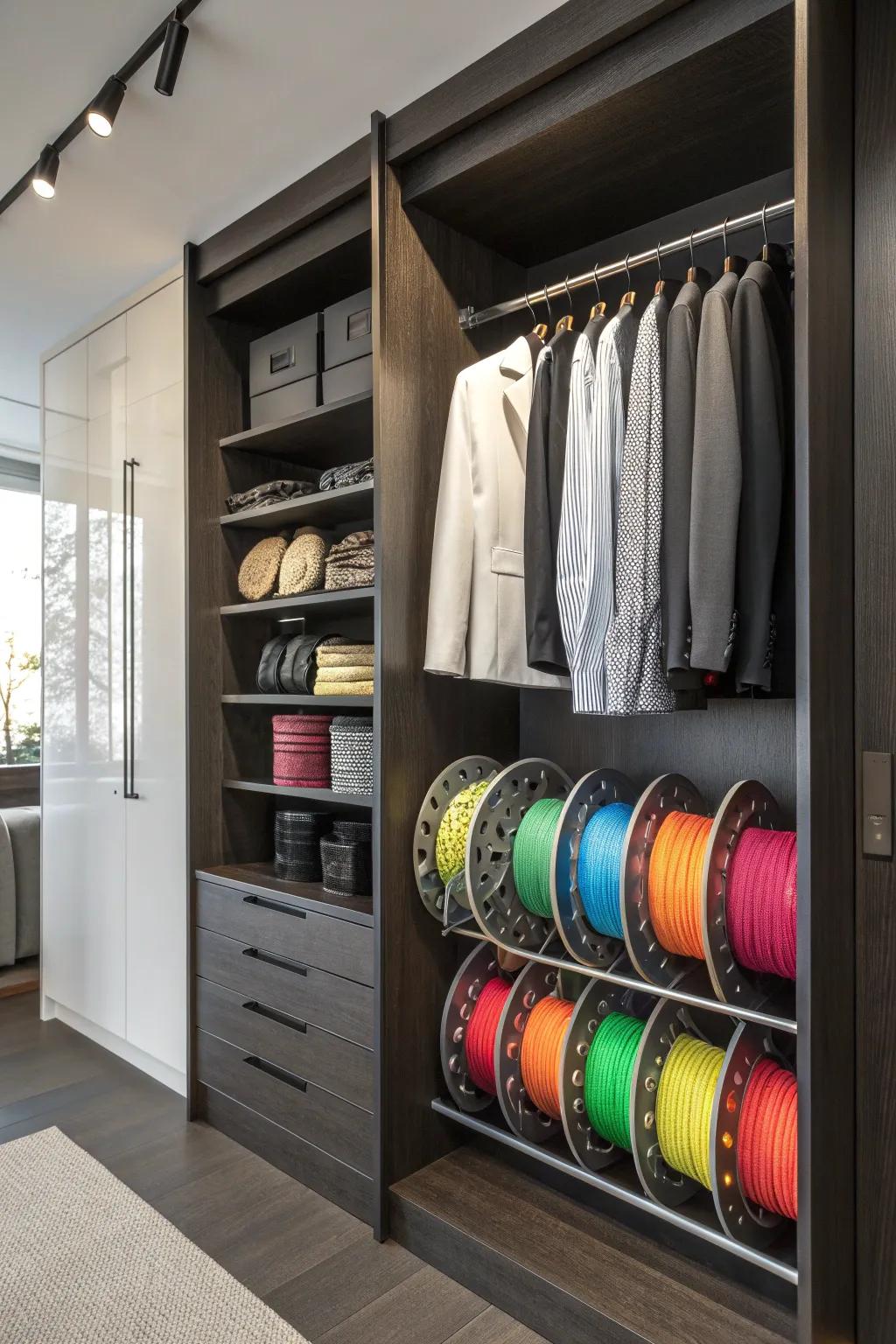 Revolutionize your filament storage with stylish hanging closet organizers. #FilamentStorage #OrganizationGoals