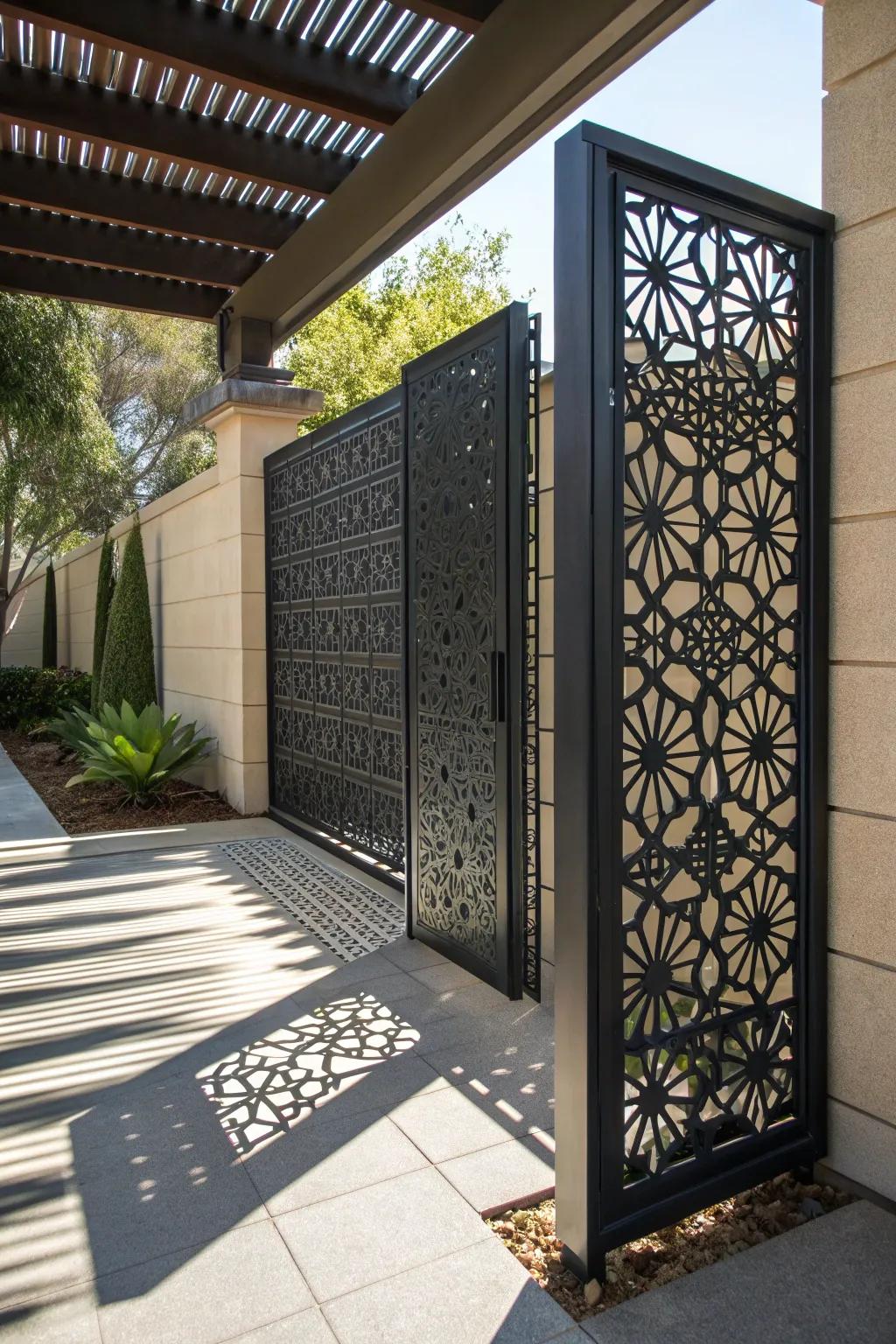 Upgrade your gate with a striking decorative screen that combines privacy with cutting-edge style.