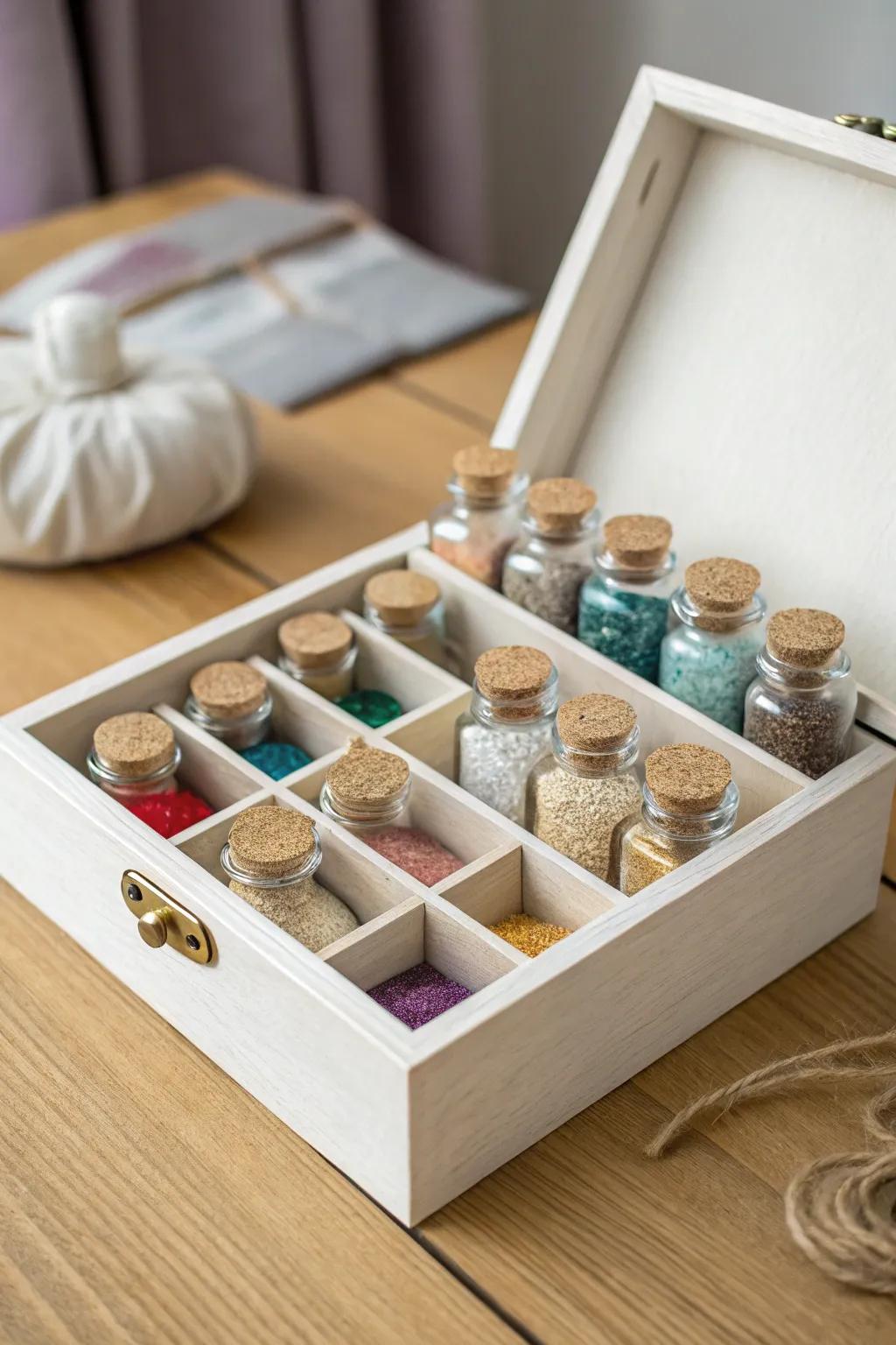 Elevate your glitter organization with this chic, space-saving storage box that blends Scandinavian minimalism with Boho elegance.