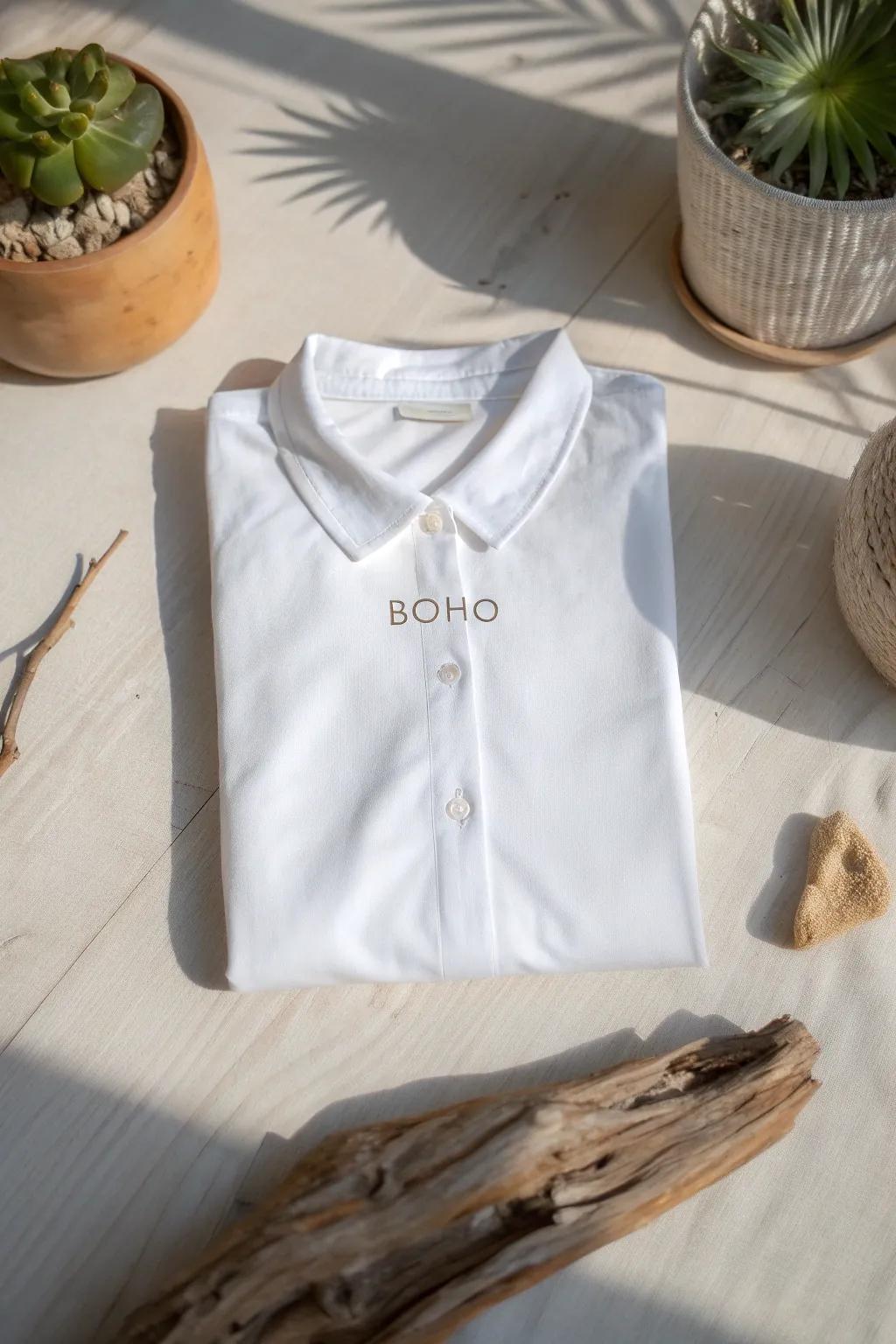 Celebrate your achievement with understated elegance: a minimalist monogram shirt for graduation day.