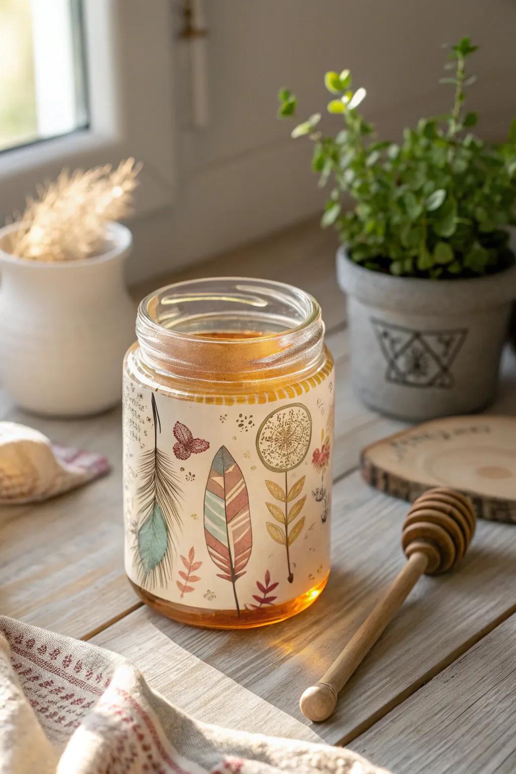 Add a splash of creativity to your space with DIY painted honey jars!