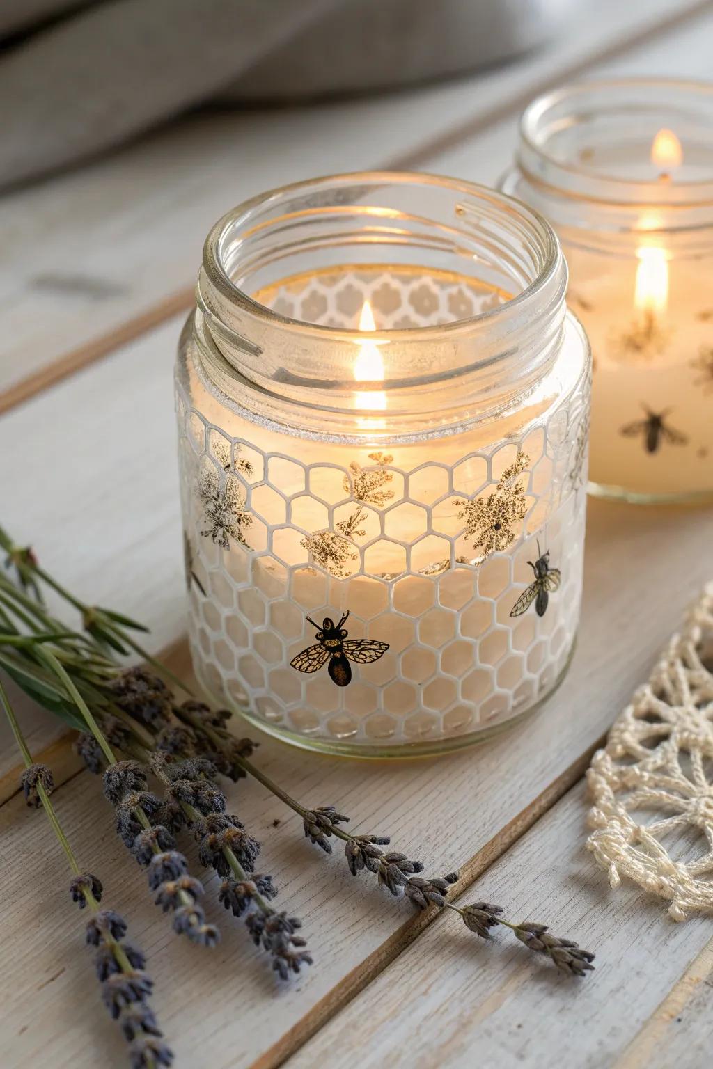 Illuminate your space with a touch of nature's elegance. 🐝✨ #CandleHolderCraft #ScandiBoho