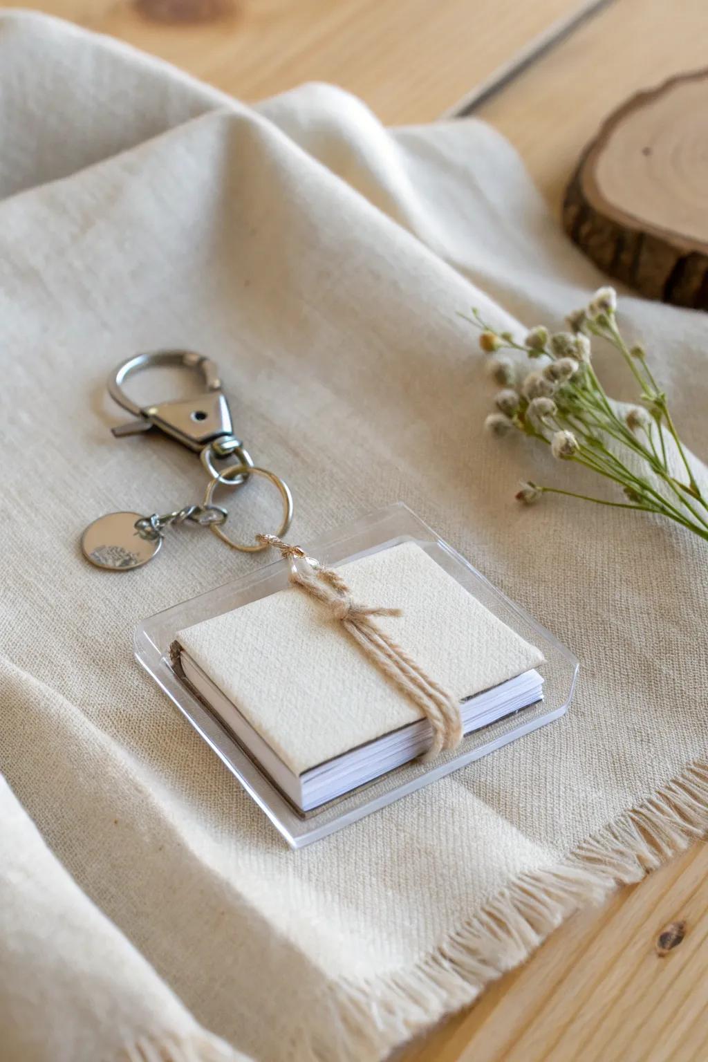 Carry your cherished memories in style with a beautifully crafted photo keychain.
