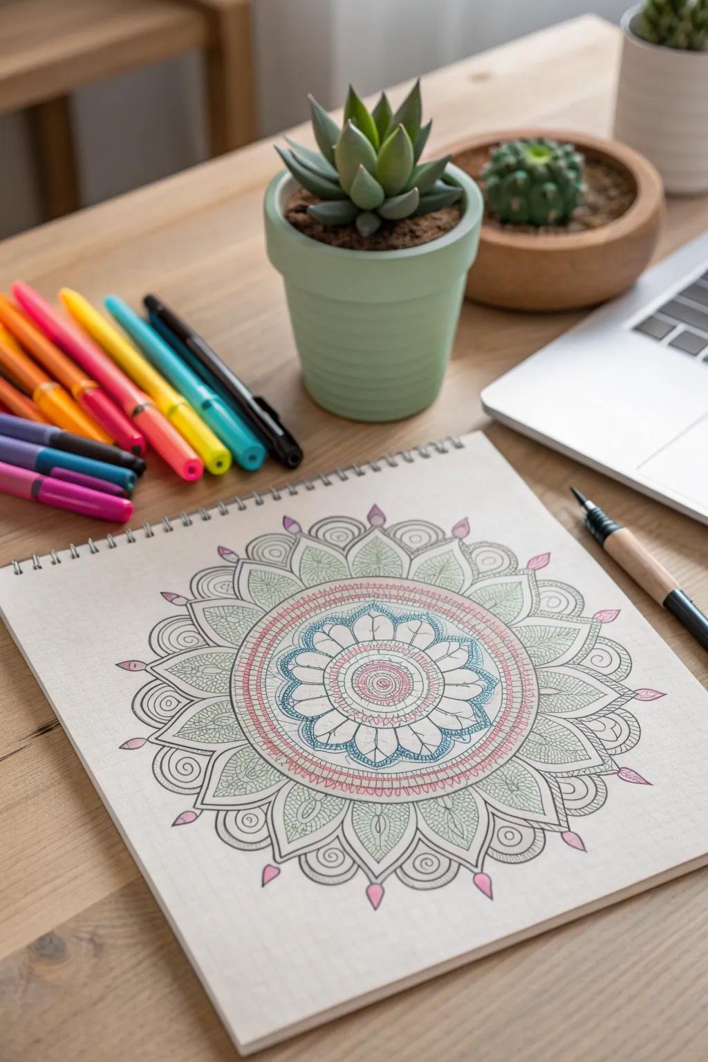 Discover the beauty of cultural art with markers—embrace simplicity and natural elegance.