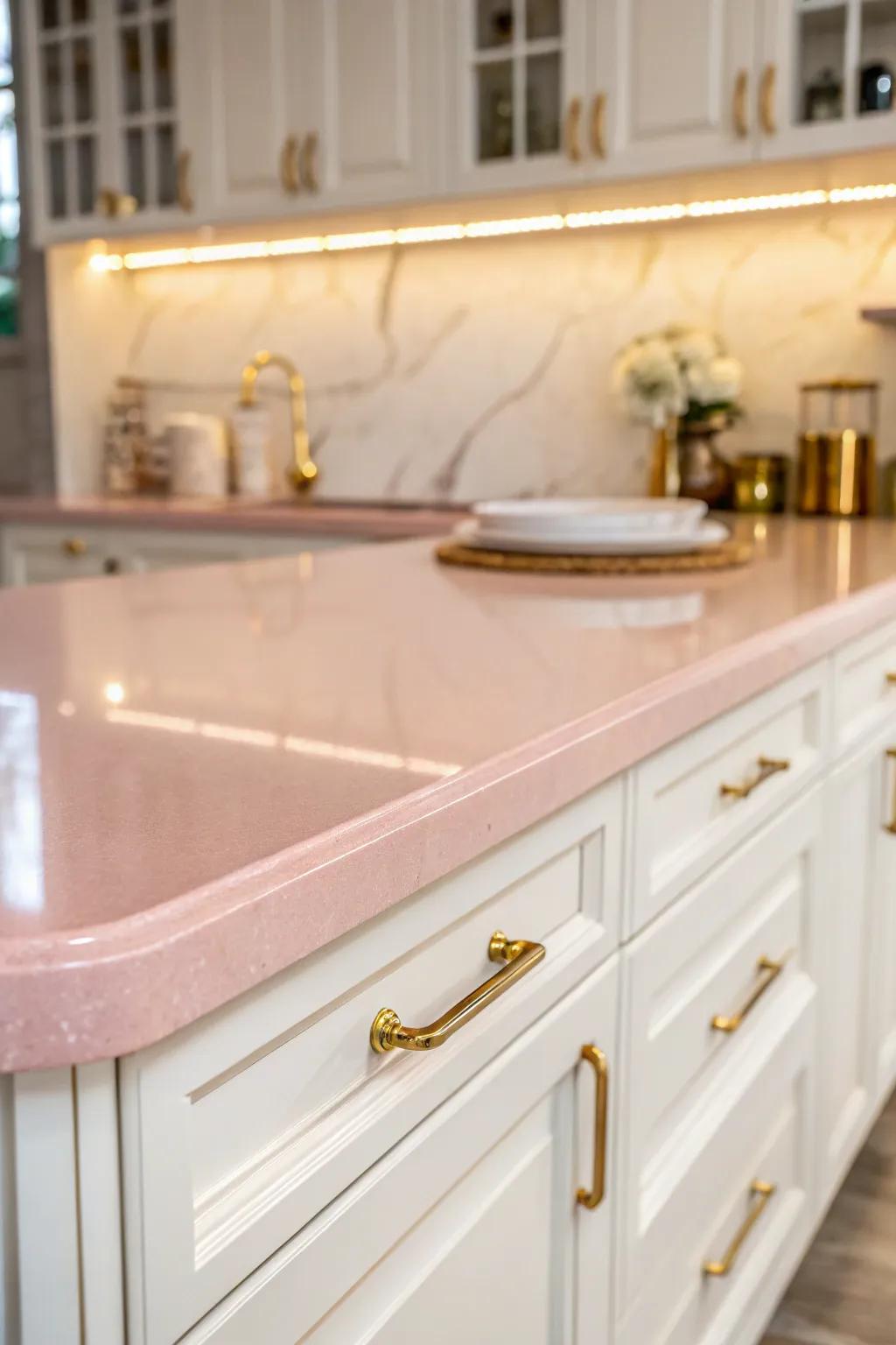 Transform your kitchen with a touch of blush elegance.