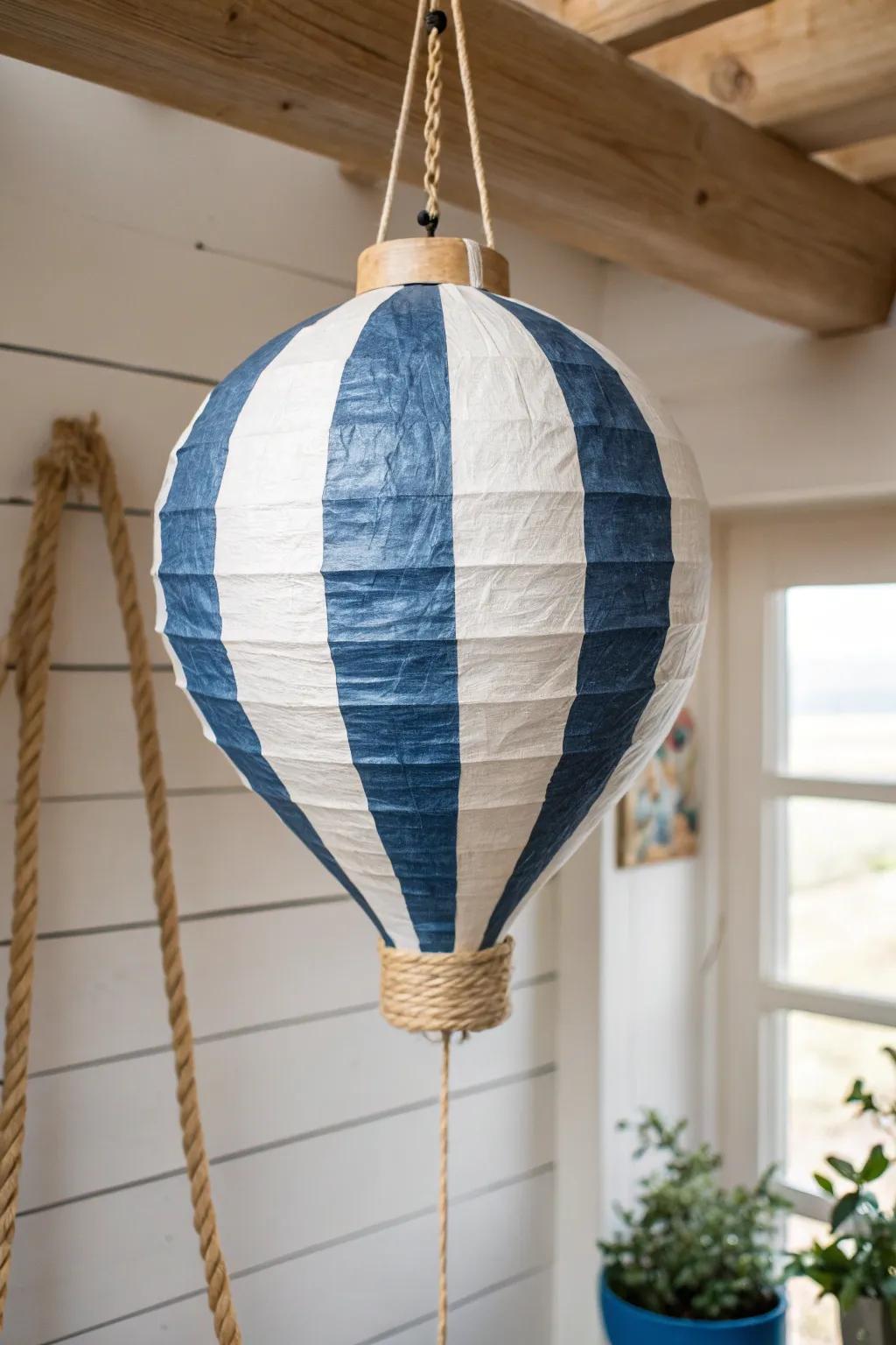 Bring the serene charm of the seaside into your home with this handcrafted nautical buoy decor.