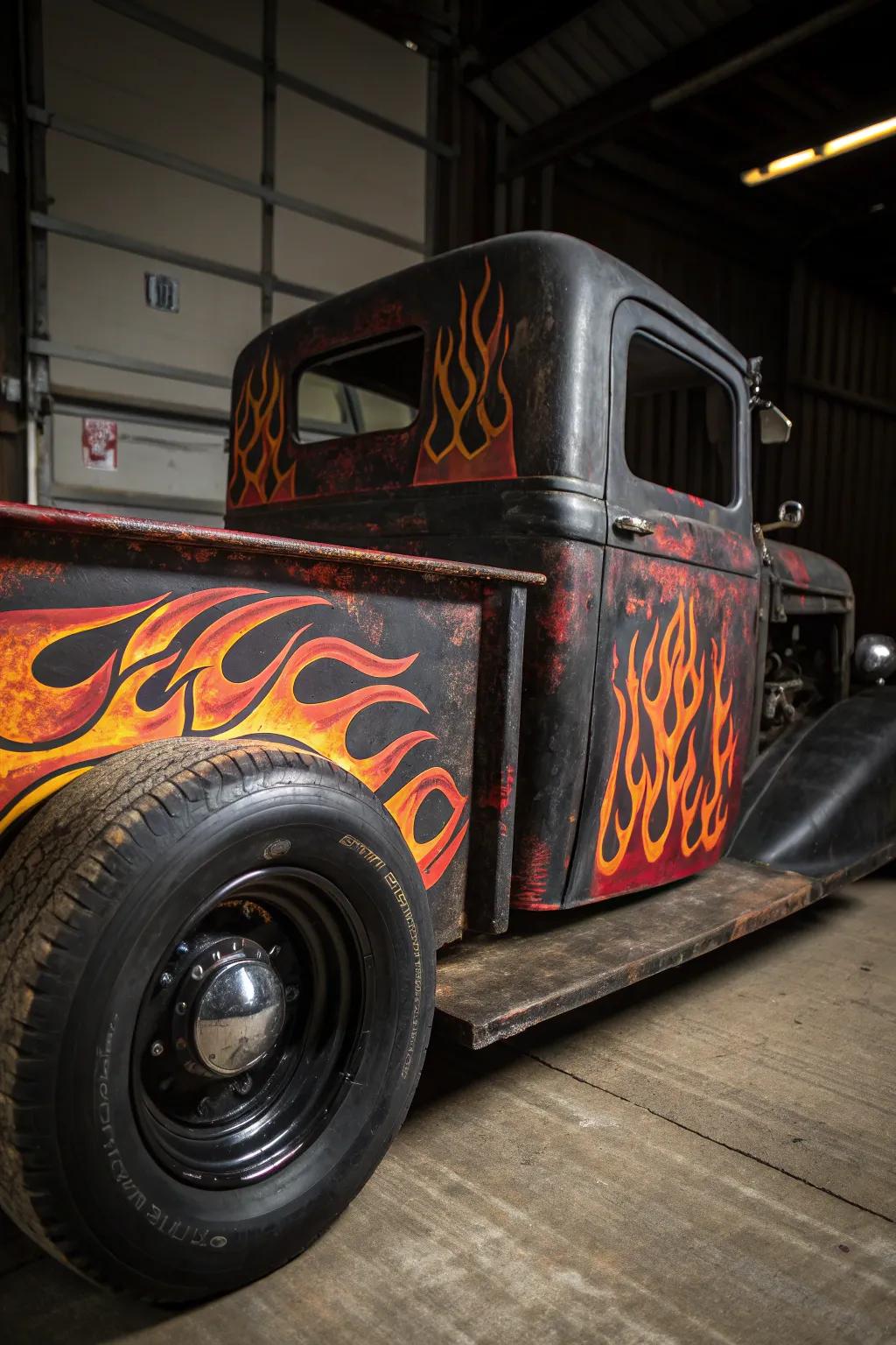 Ignite your rat rod with a flame paint job that turns heads and sparks conversation.