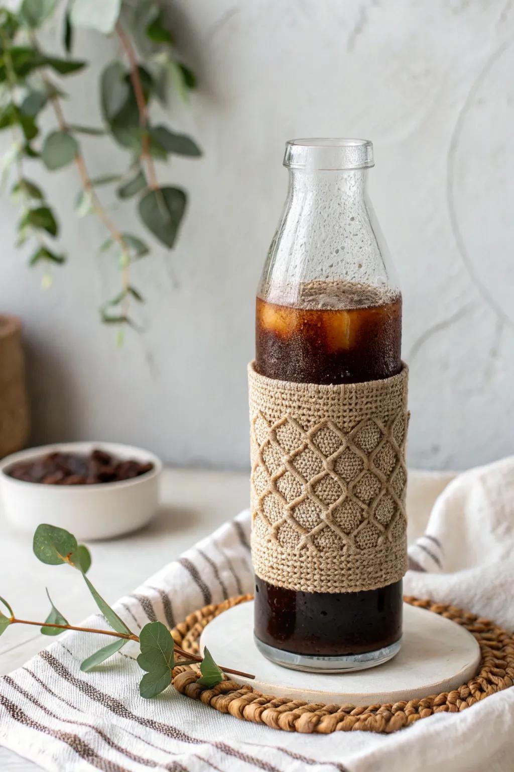 Chic and Sustainable: Transform your coffee creamer container into the perfect cold brew companion!