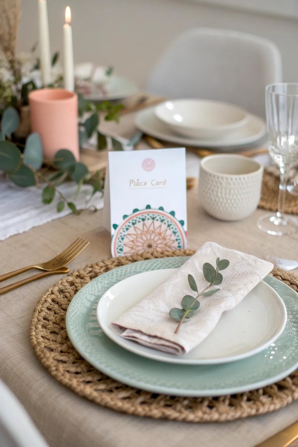 Transform your table with artful scrapbook paper settings for a touch of elegance and creativity.