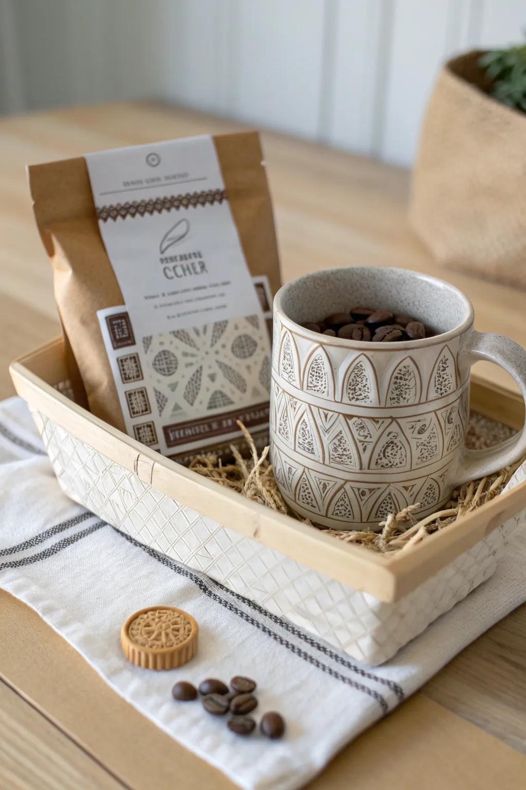 Brewed with love: A minimalist coffee basket for serene mornings.