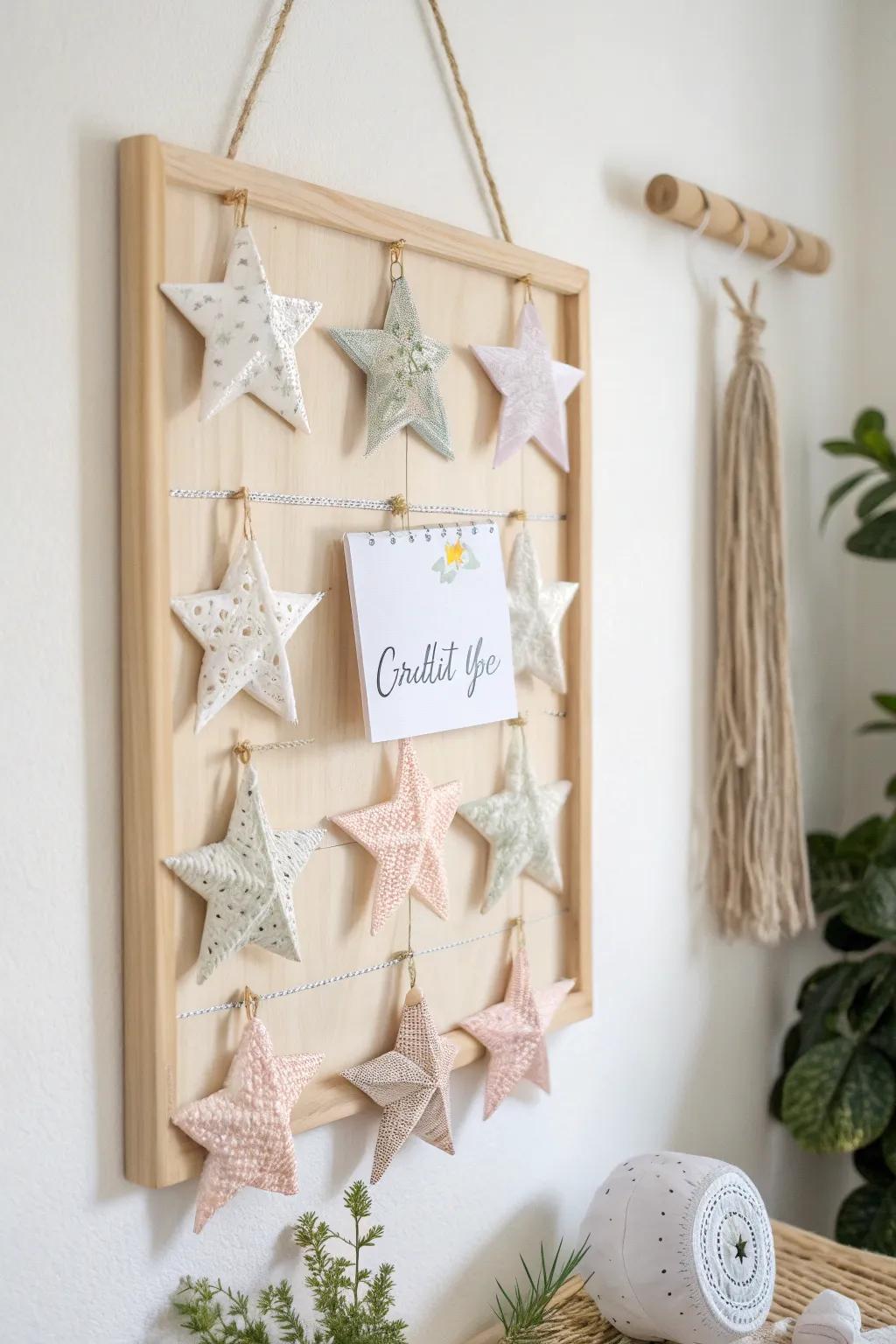 Transform your space with a Starry Gratitude Wall, where each star shines with heartfelt thanks.