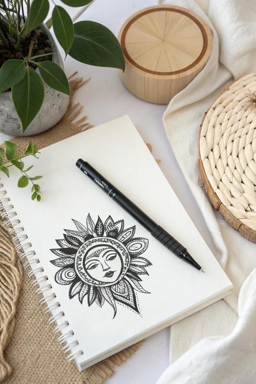 Unleash your creativity with surreal face sketches, where simplicity meets bold expression.