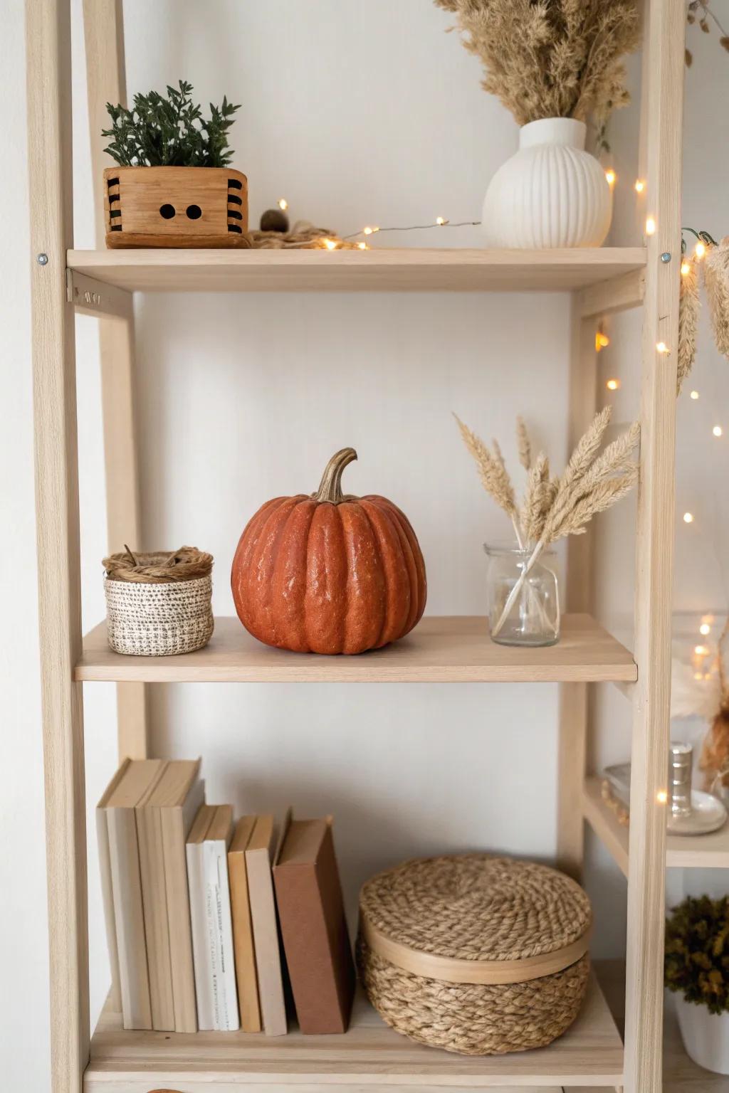 Embrace the seasons with a touch of minimalist elegance. 🍂✨ #BookshelfMakeover #ScandiBoho