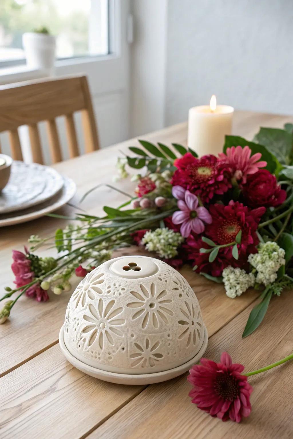 Elevate your floral arrangements with artisan-crafted clay flower frogs.