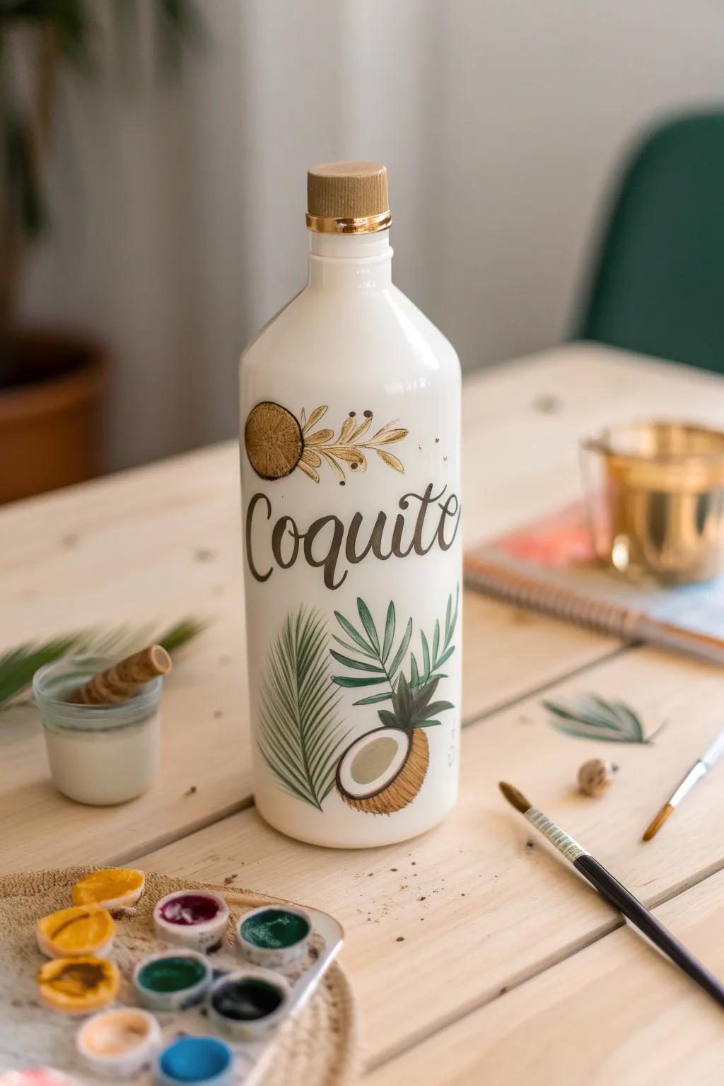 Elevate your coquito with a bespoke label: a fusion of art and tradition.