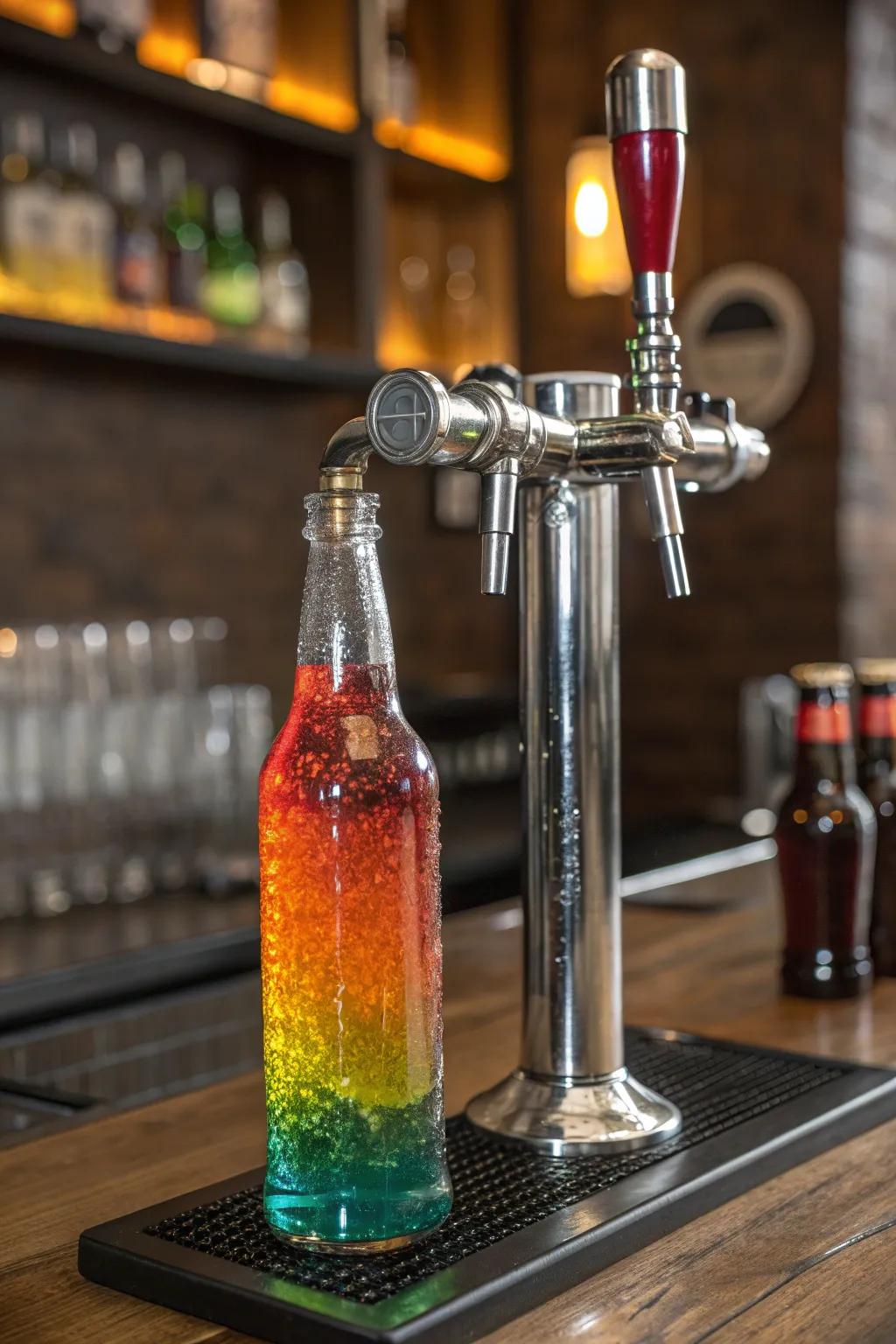Elevate your home bar with a handcrafted glass bottle tap handle—where modern elegance meets DIY charm.