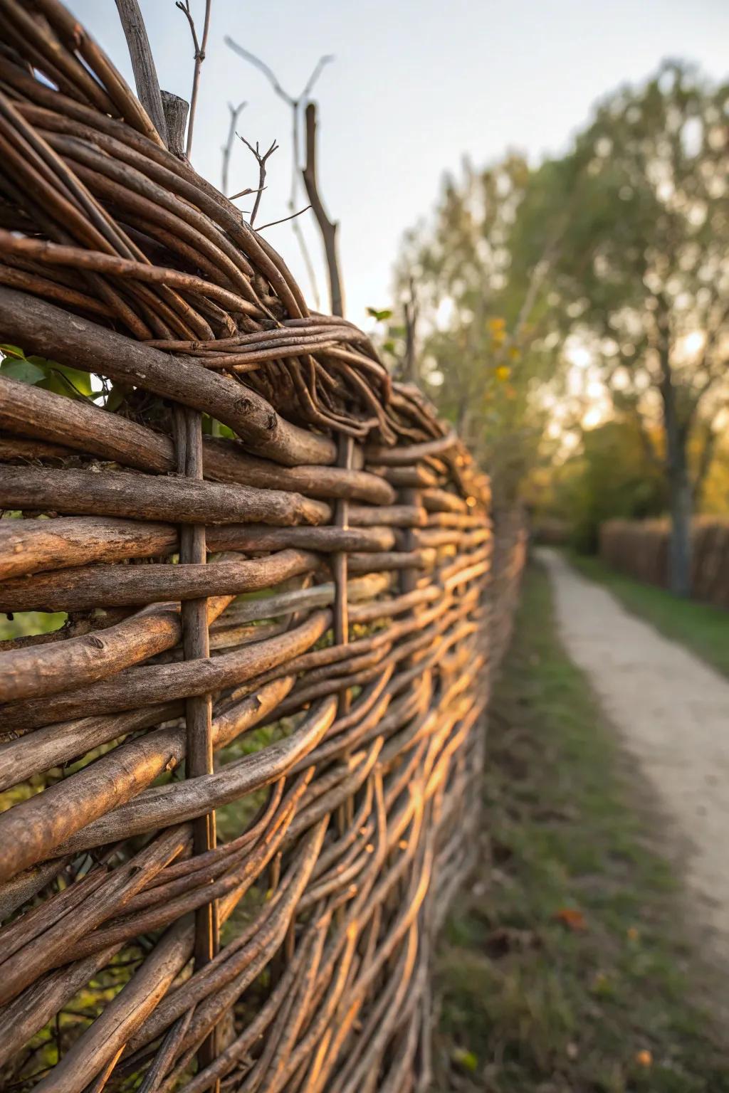 Craft a masterpiece with woven willow: Nature's artful privacy solution.