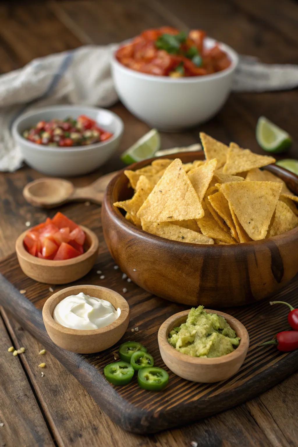 Elevate your snack game with a DIY nacho bar that combines style and flavor.