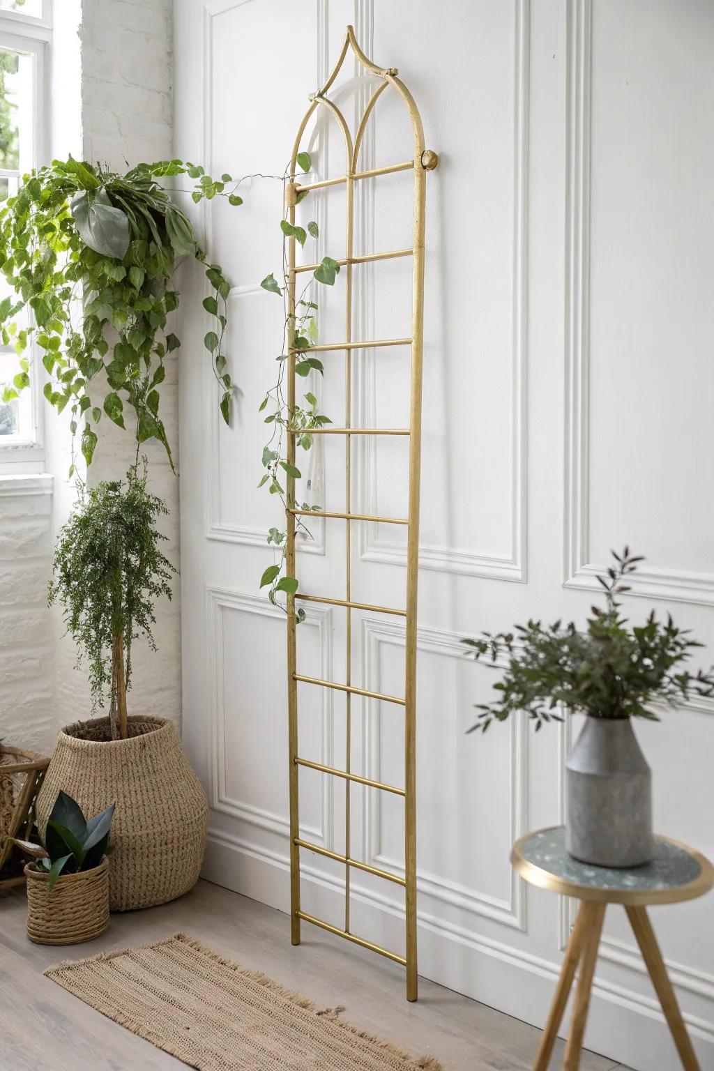 Transform your space with a DIY gold trellis—where simplicity meets glamour!