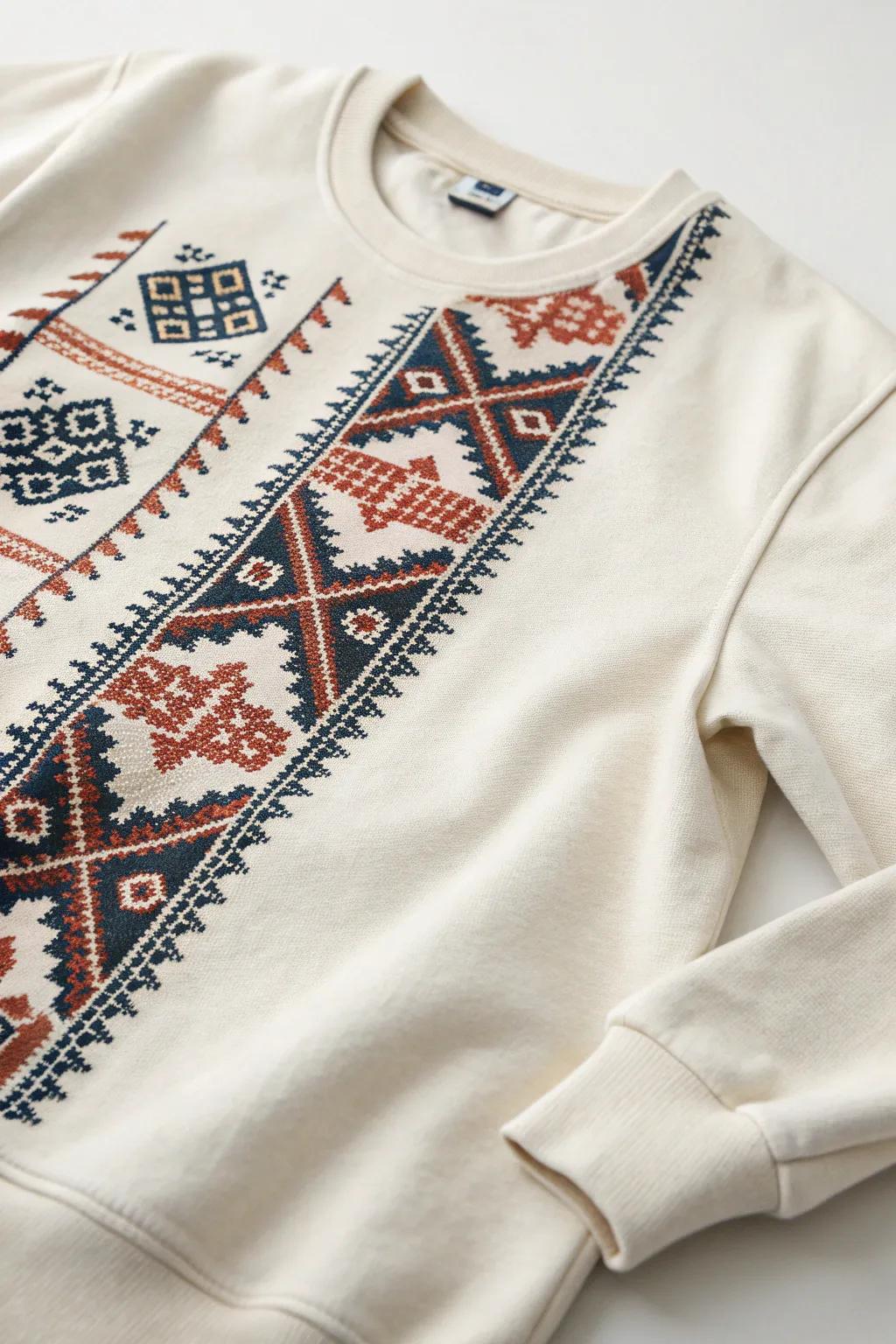 Transform your sweatshirt with the art of Boro stitching: where imperfections become stunning features.