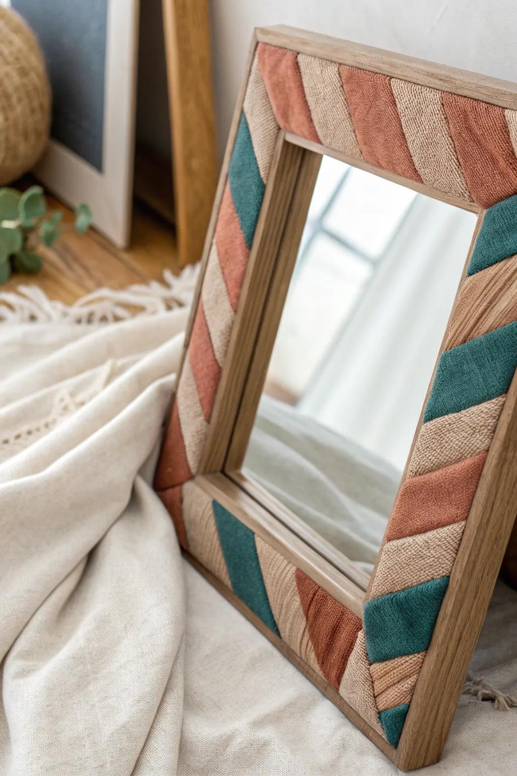 Elevate your space with a cozy, upholstered wood mirror frame that blends minimalist and boho elegance.