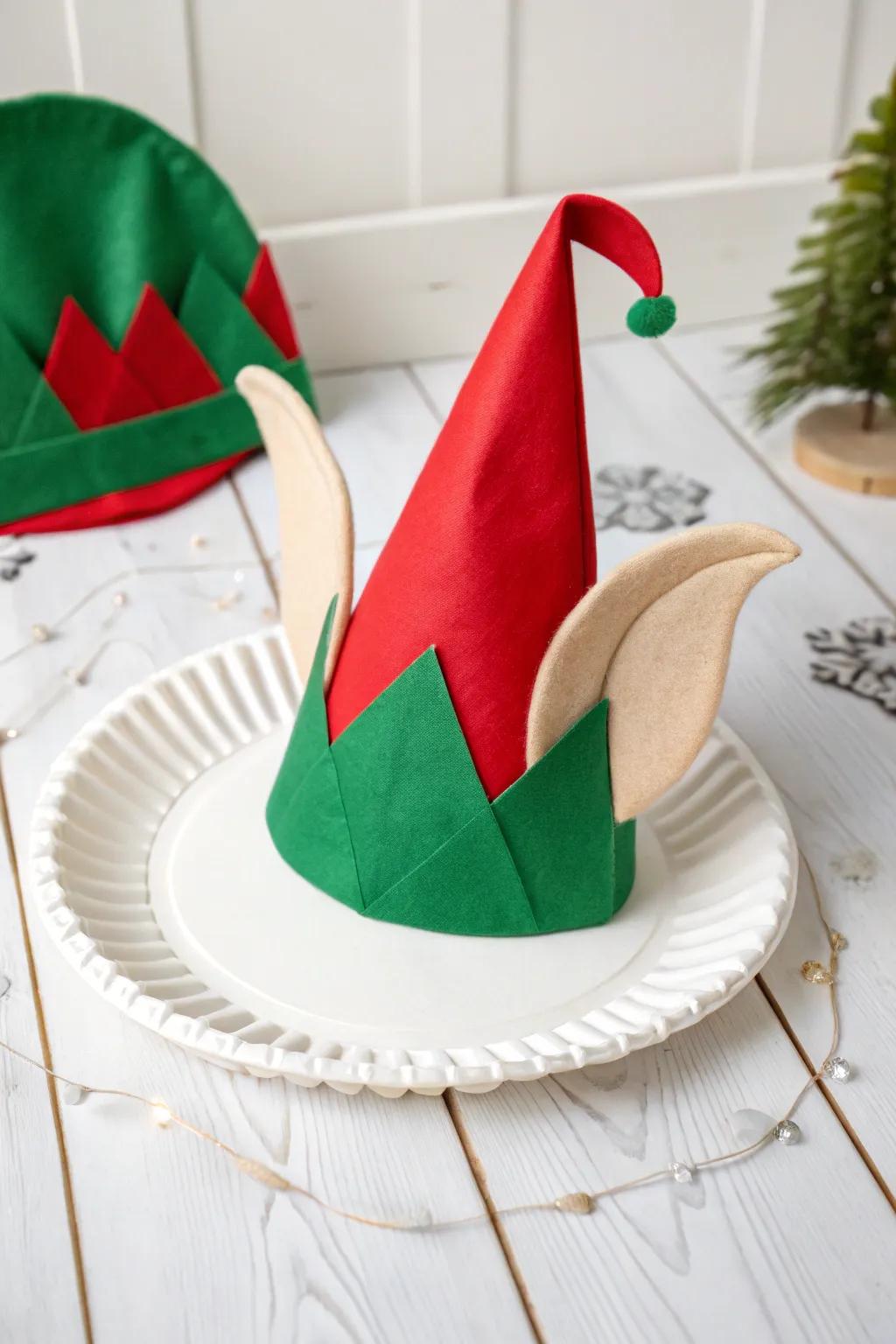 Craft your own whimsical elf hat for a touch of holiday magic!
