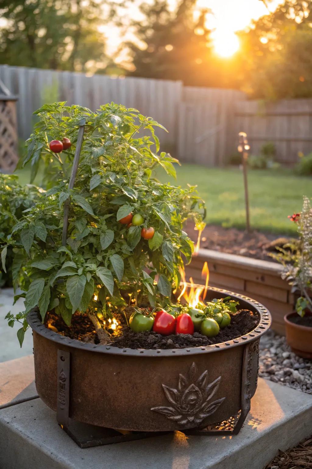 Transform your fire pit into a thriving vegetable patch and savor the taste of homegrown success.