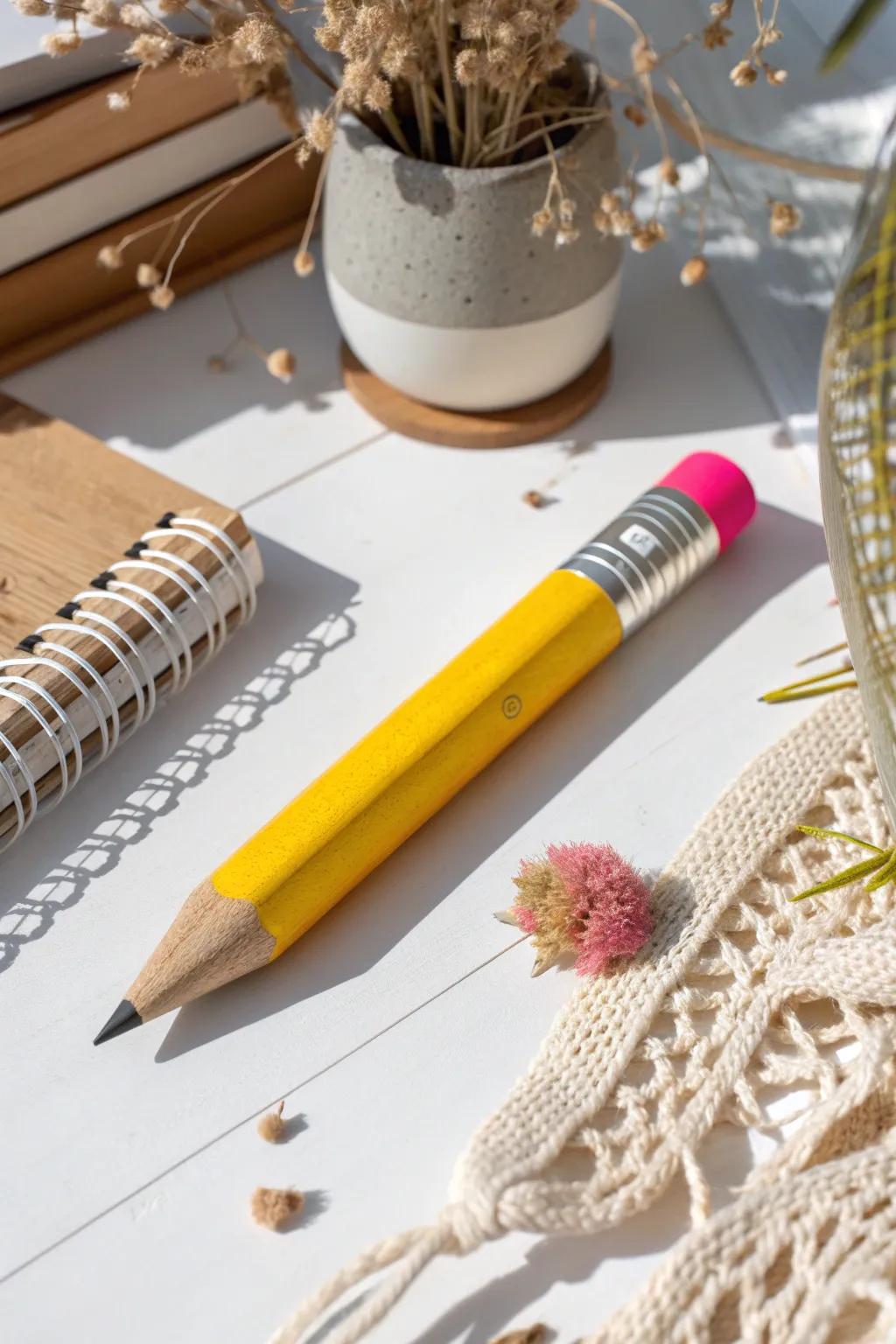 Craft stick pencil: A vibrant touch of creativity to inspire young readers!