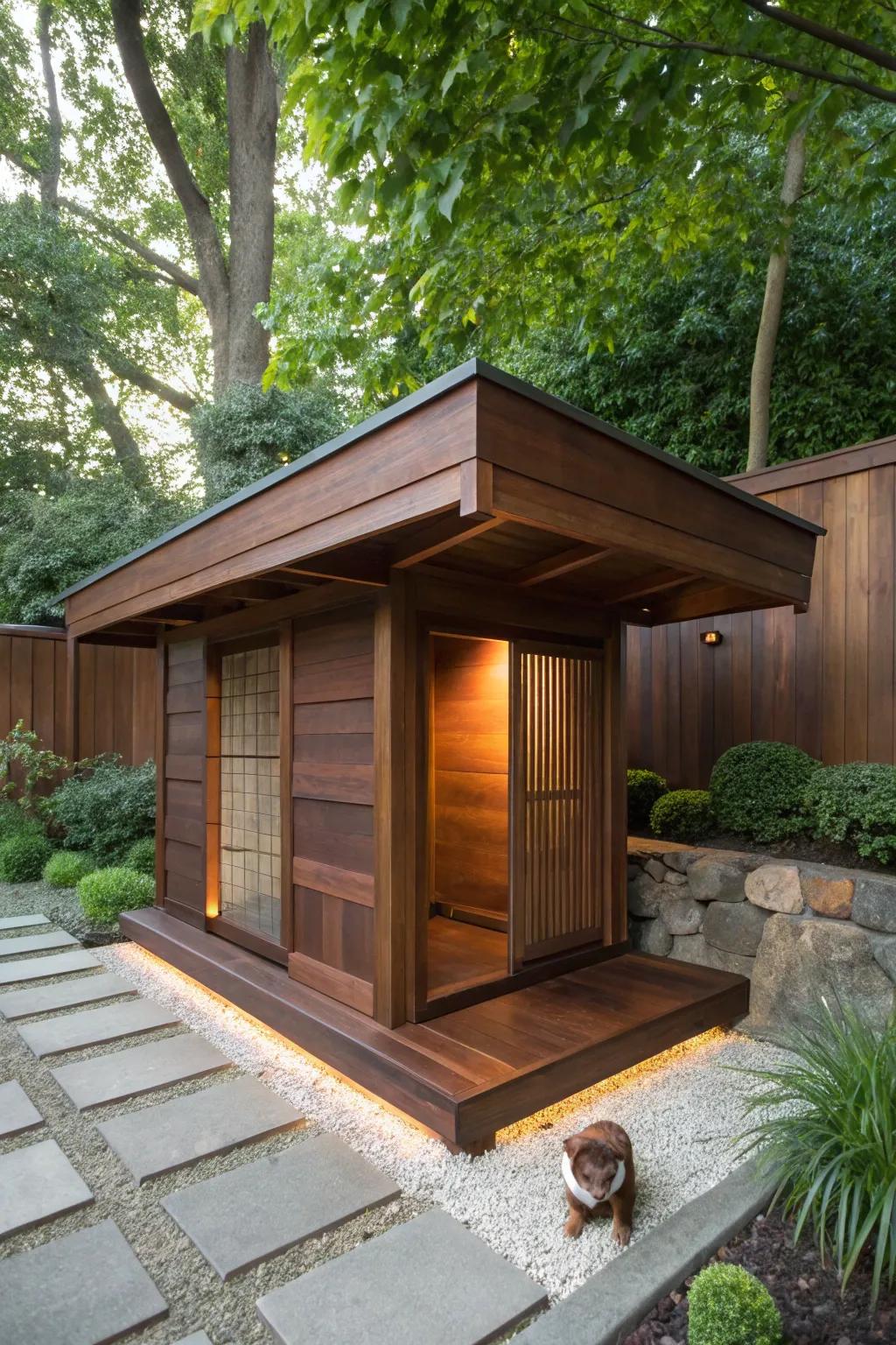 Discover tranquility for your pet with this exquisitely crafted zen retreat kennel.