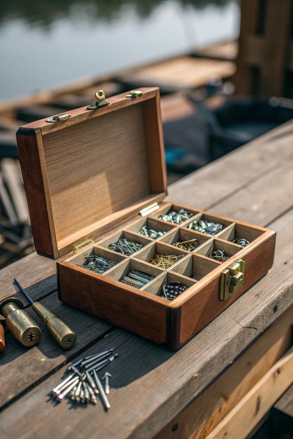 Discover the art of organization with a classic touch. Transform your workspace with a tackle box that's as functional as it is stylish.