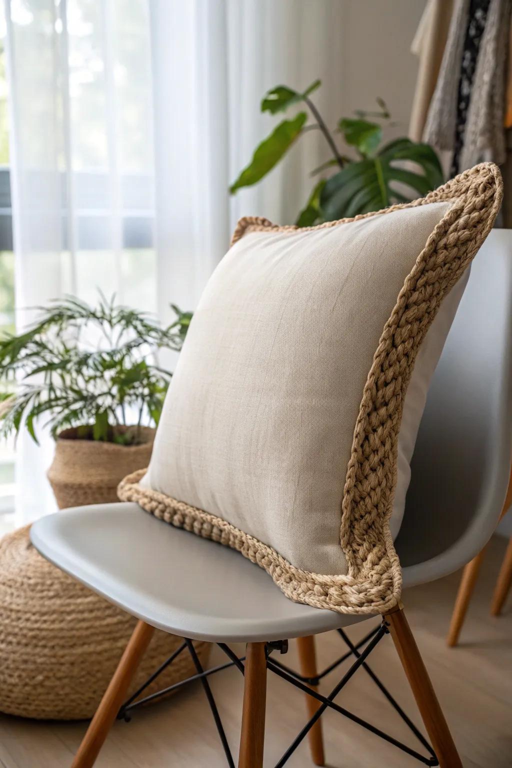 Embrace the warmth and texture with natural fiber trims for a sustainable chic look. 🌿✨ #ScandinavianStyle #BohoVibes #SustainableDecor