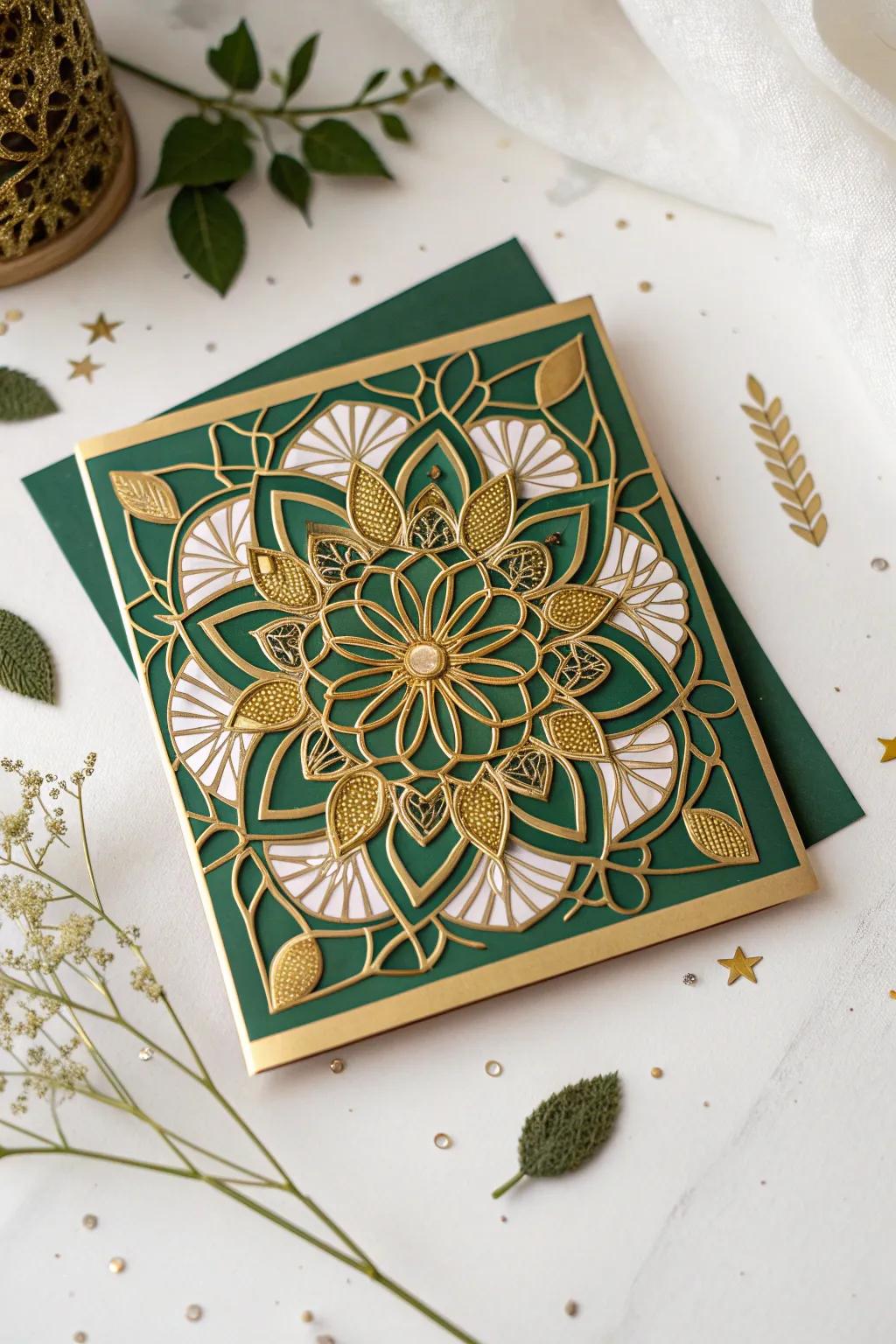 Embrace the beauty of nature with this stunning Ramadan card design, where elegance meets simplicity.
