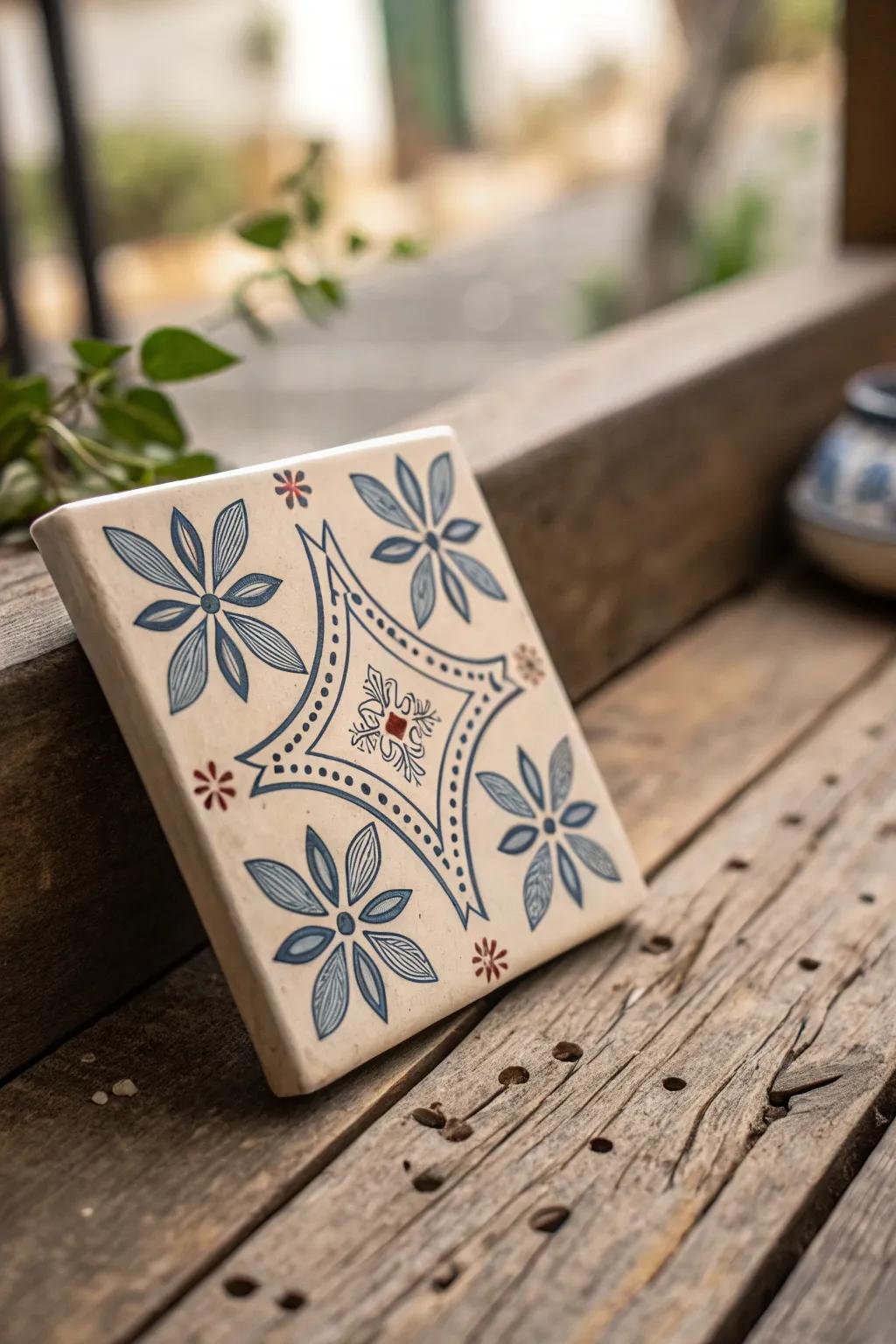 Elevate your decor with the timeless elegance of stamped ceramic tiles, where simplicity meets bold artistry.