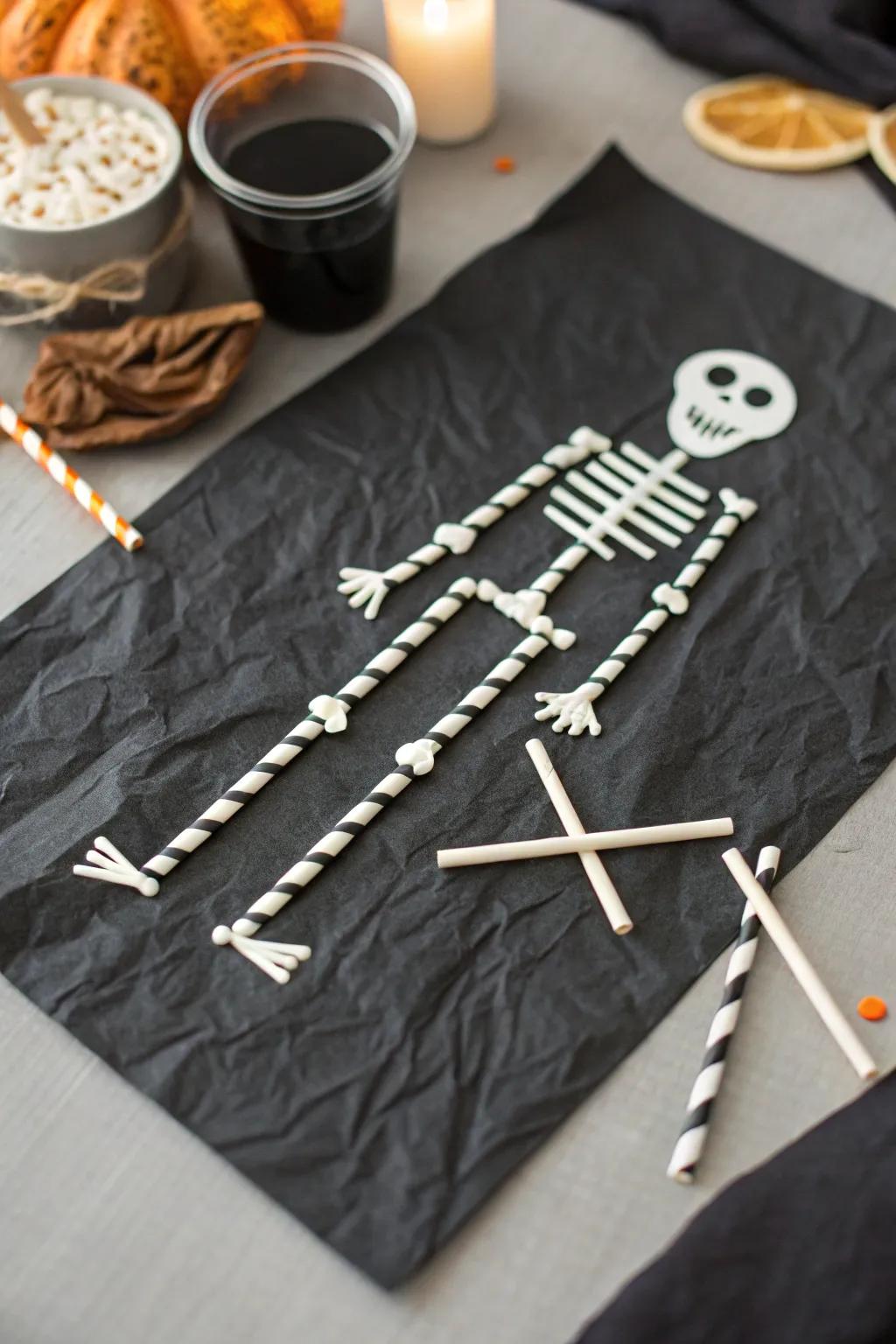 Crafting Halloween Magic: Simple Straw Skeletons for Little Hands