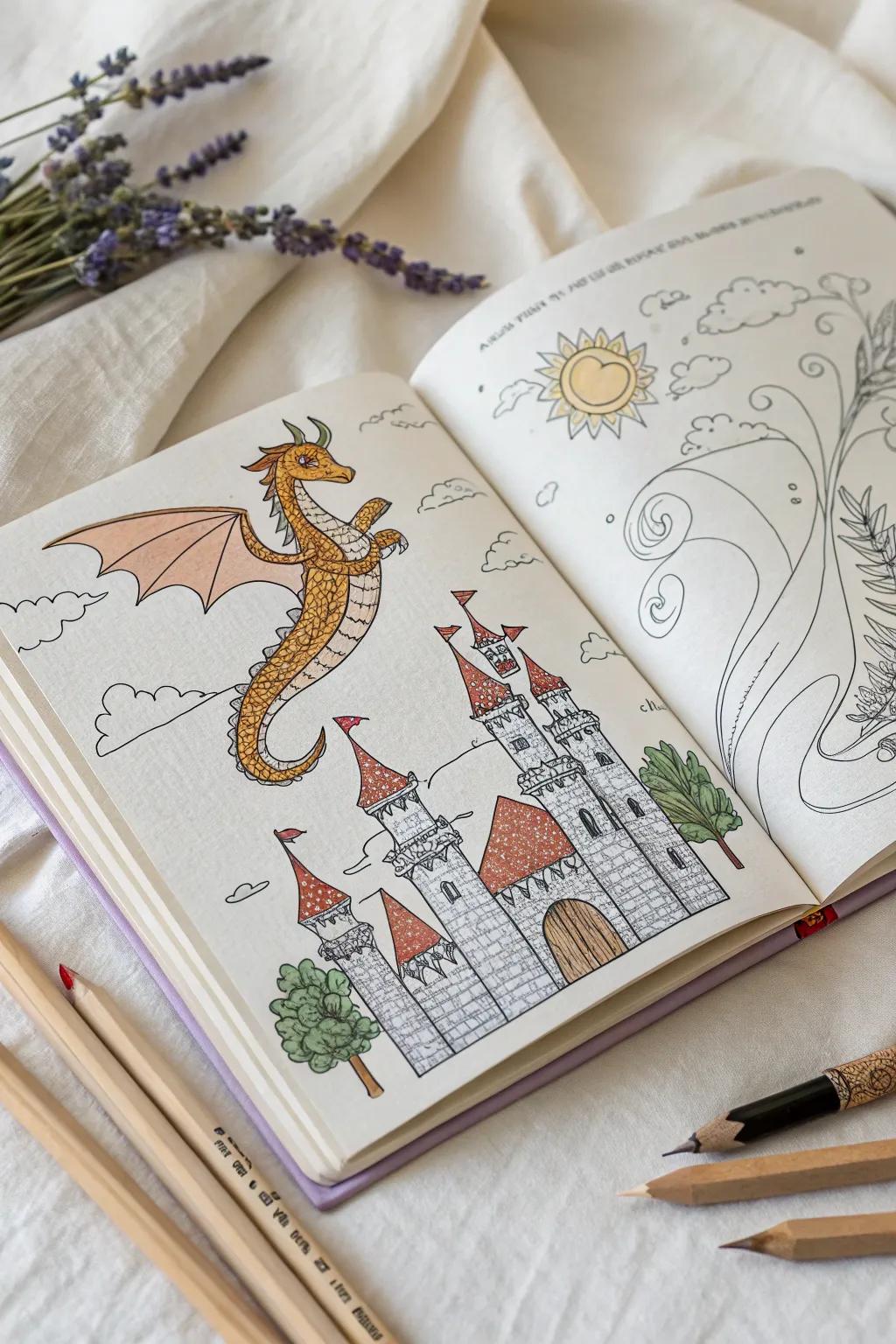 Dive into a world of magic with our enchanting fantasy-themed activity book. Perfect for dreaming up your own fairy tales.