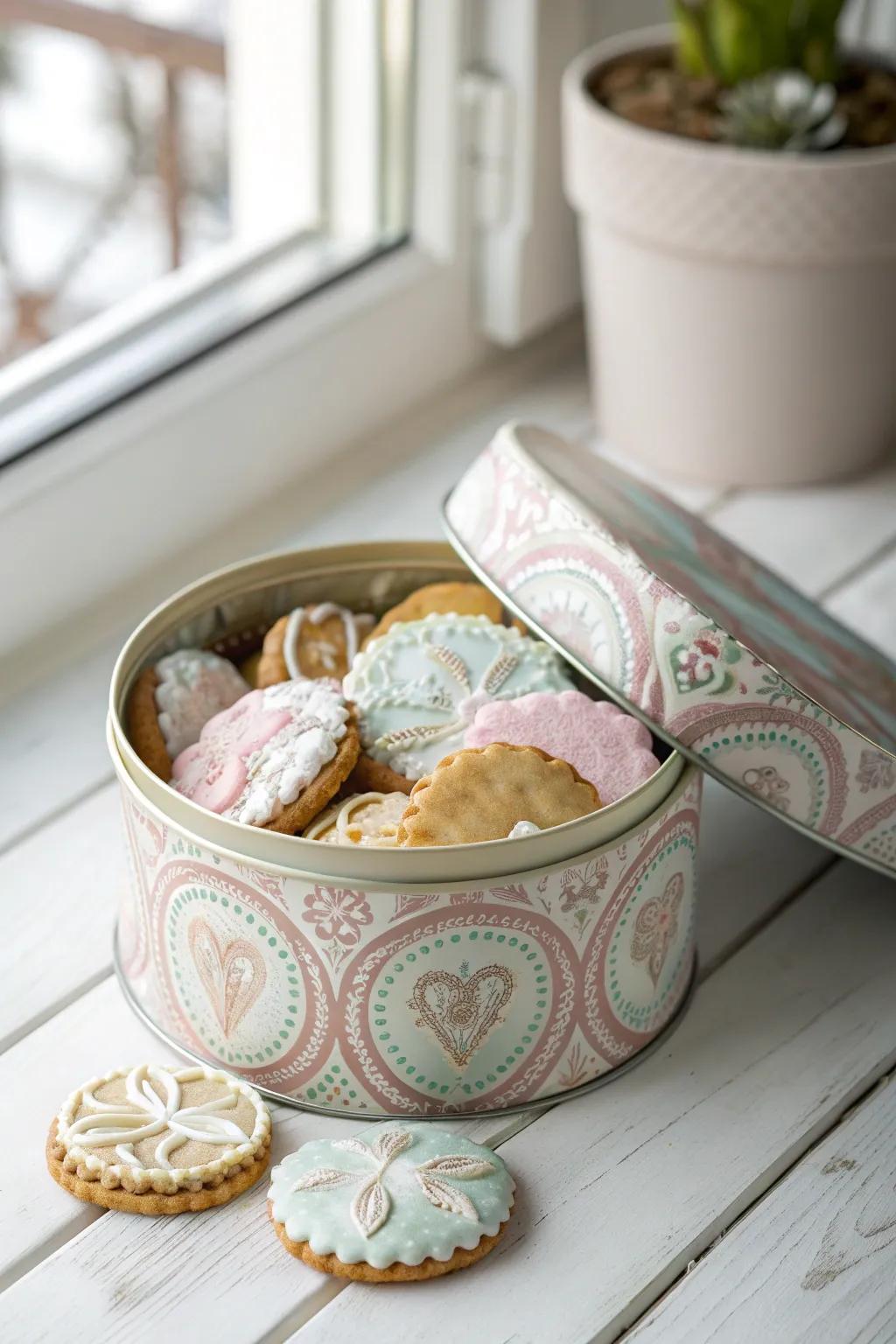 Gift with charm: Vintage tin cans make your baked goods unforgettable and reusable treasures.