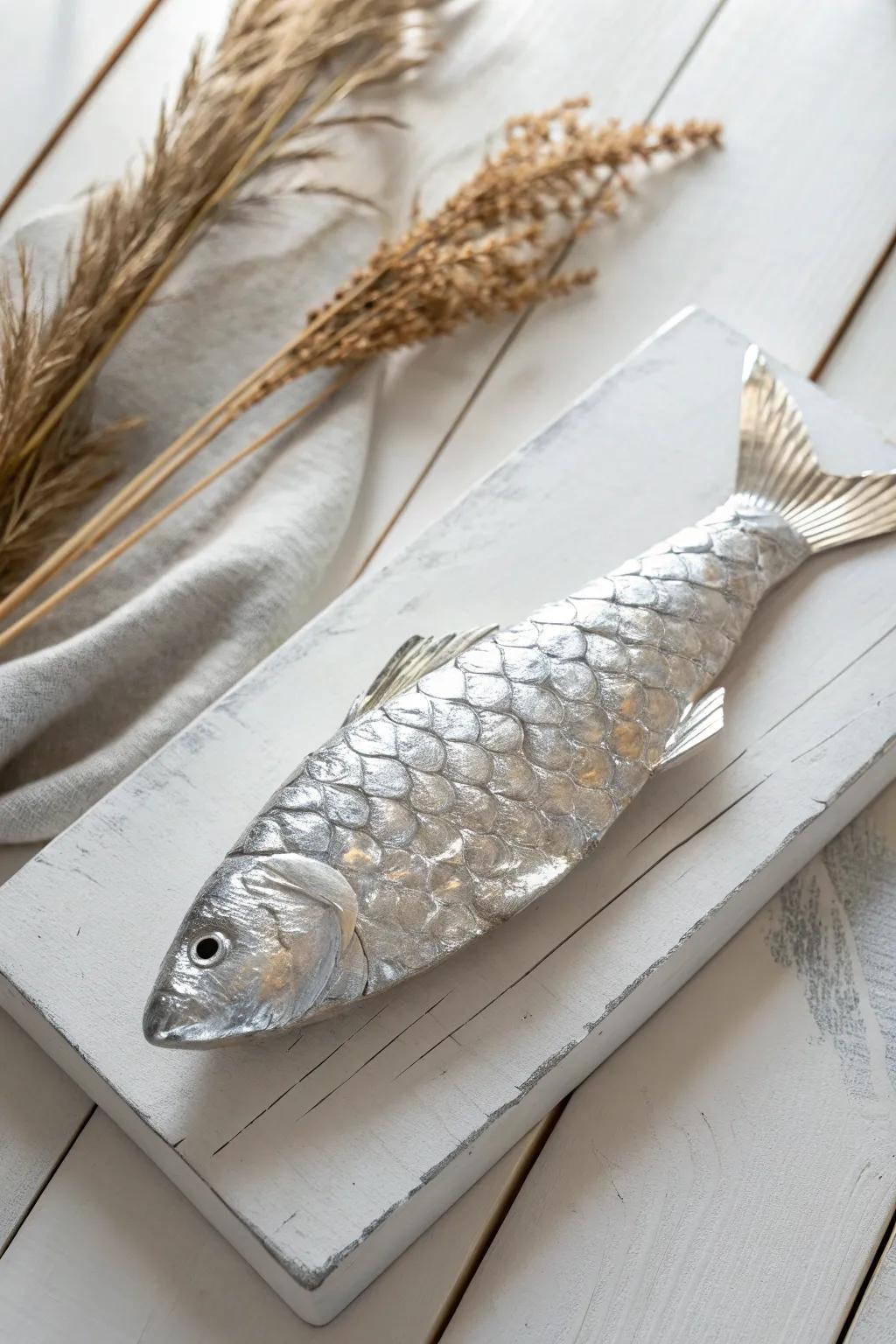 Capture the ocean's shimmer with this simple yet stunning foil fish craft.