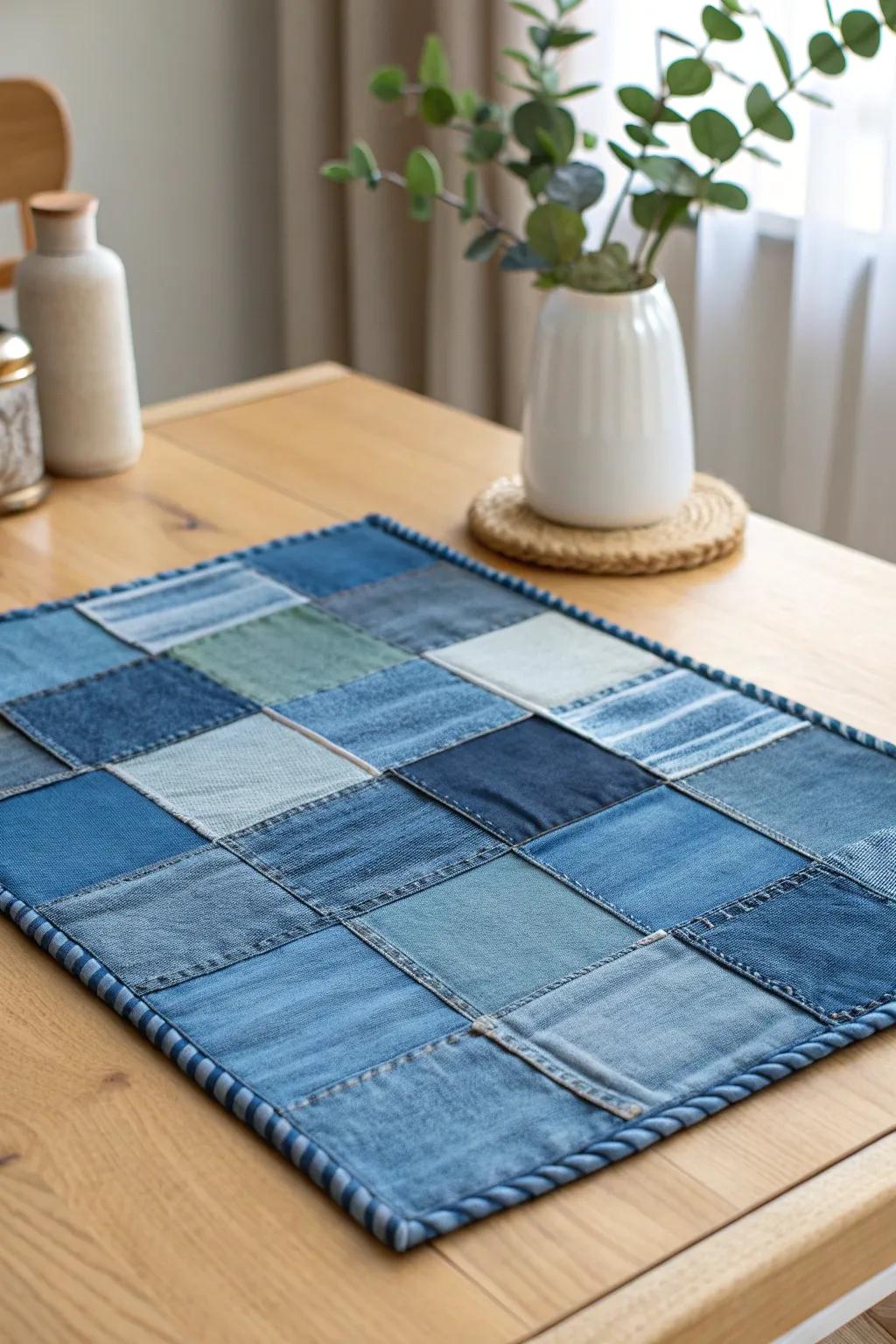 Elevate your table setting with the timeless charm of denim patchwork mats. Each stitch tells its own story.
